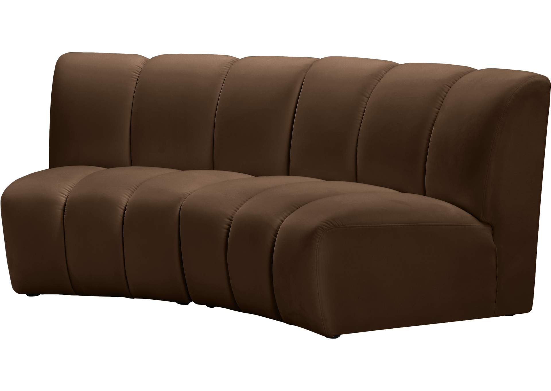 Infinity Brown Velvet 2 Piece Modular Sectional
