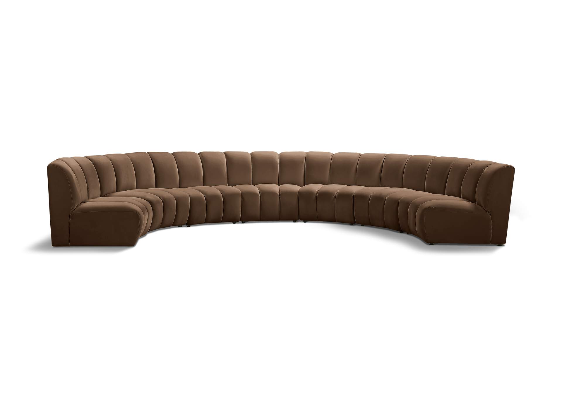 Infinity Brown Velvet 7 Piece Modular Sectional image 1
