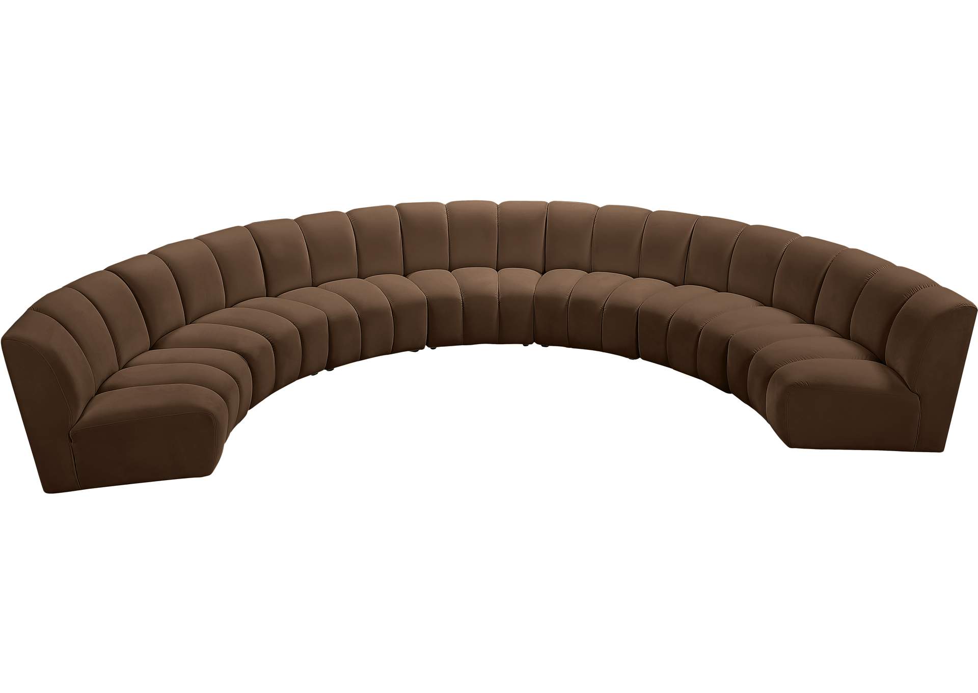 Infinity Brown Velvet 7 Piece Modular Sectional image 6