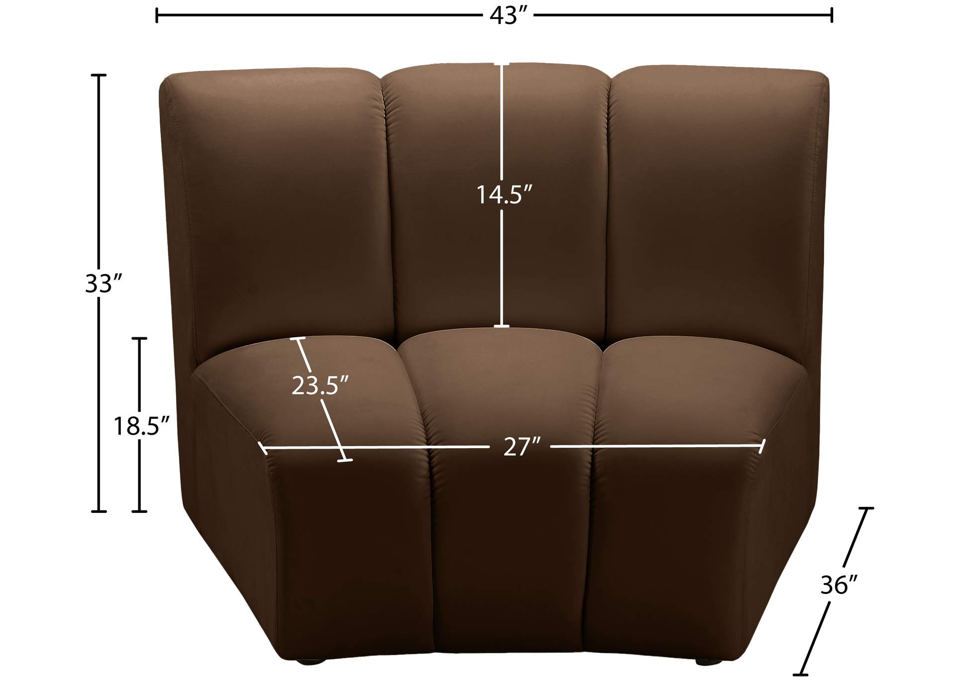Infinity Brown Velvet Modular Chair