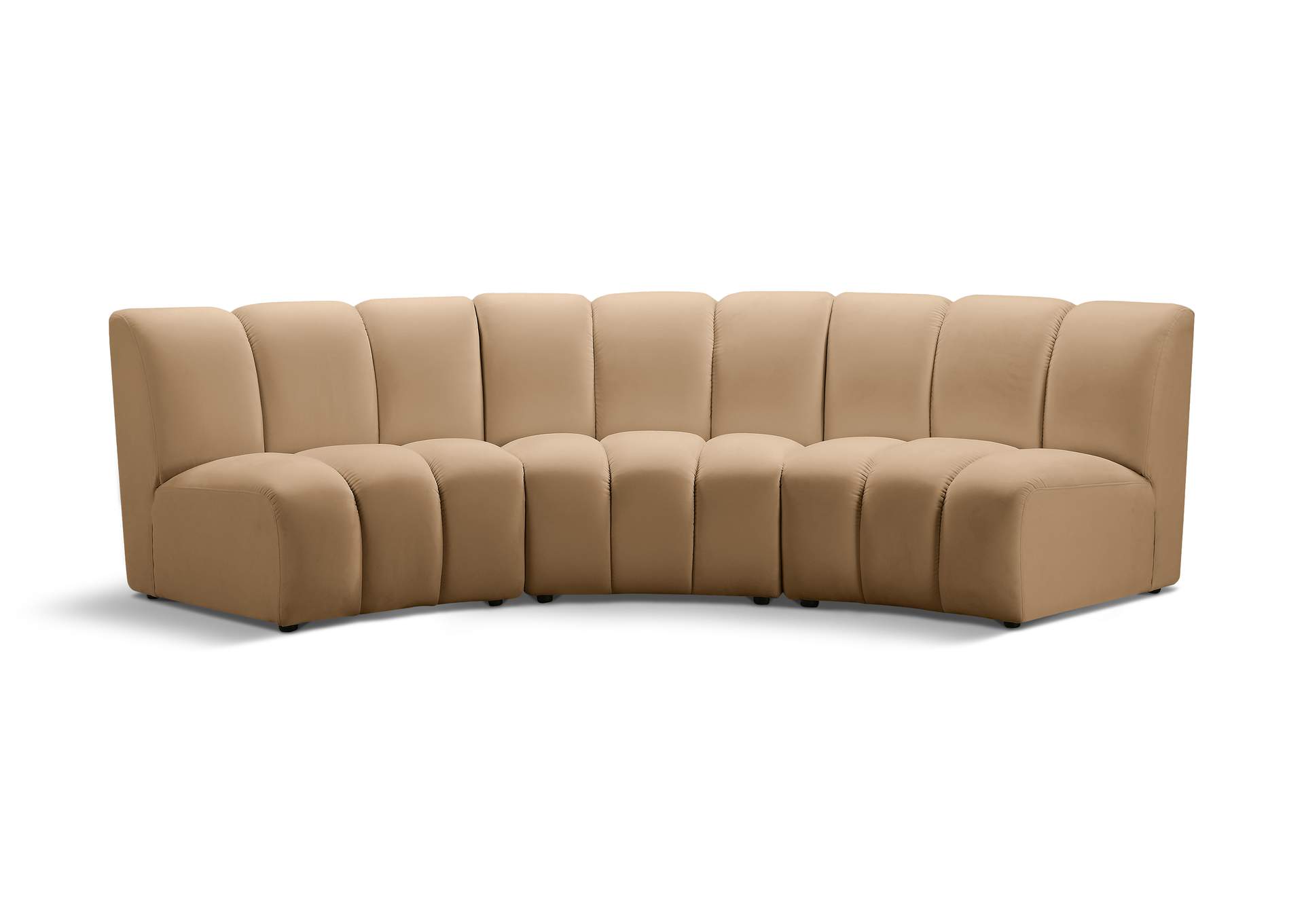 Infinity Camel Velvet 3 Piece Modular Sectional