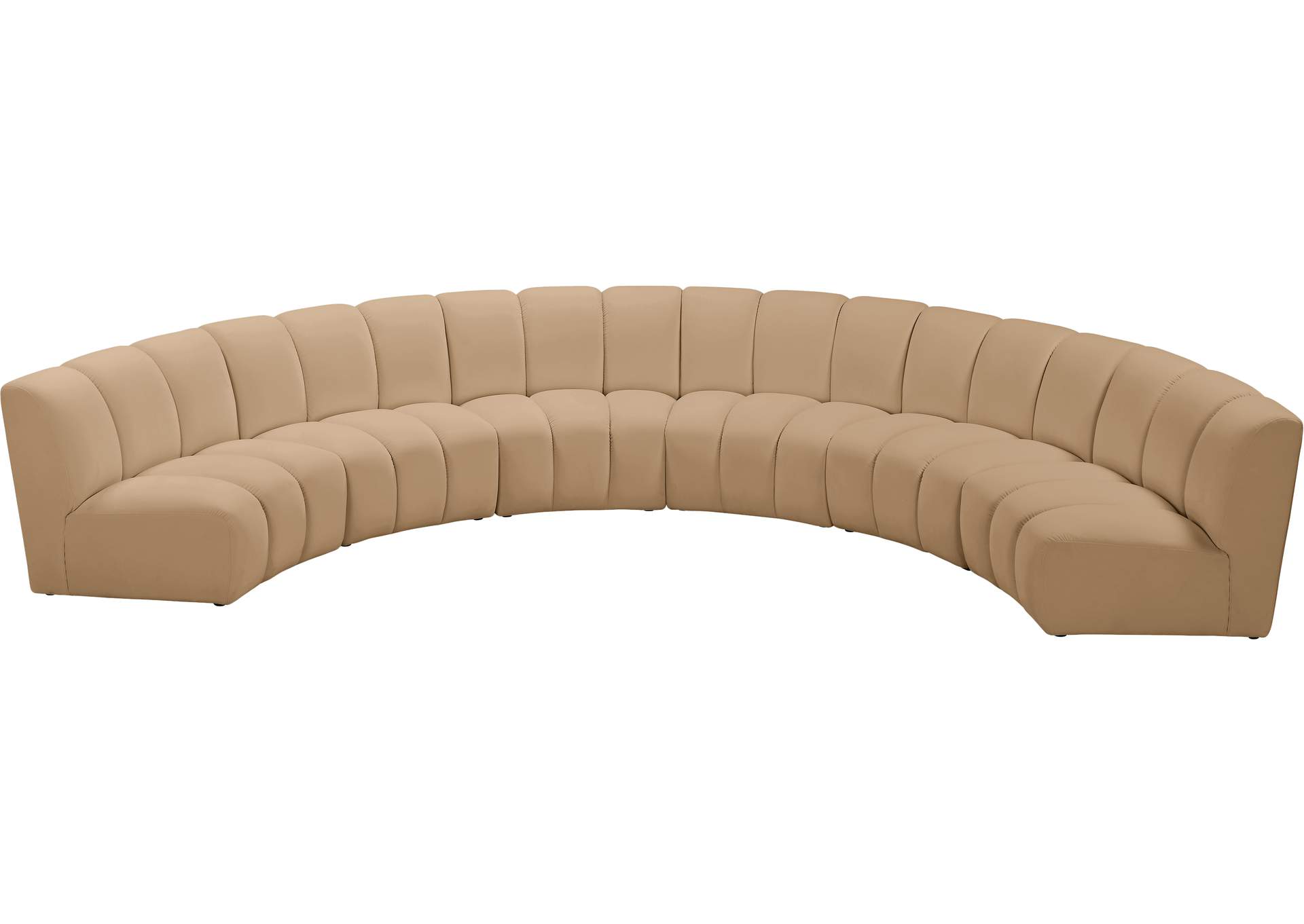 Infinity Camel Velvet 6 Piece . Modular Sectional