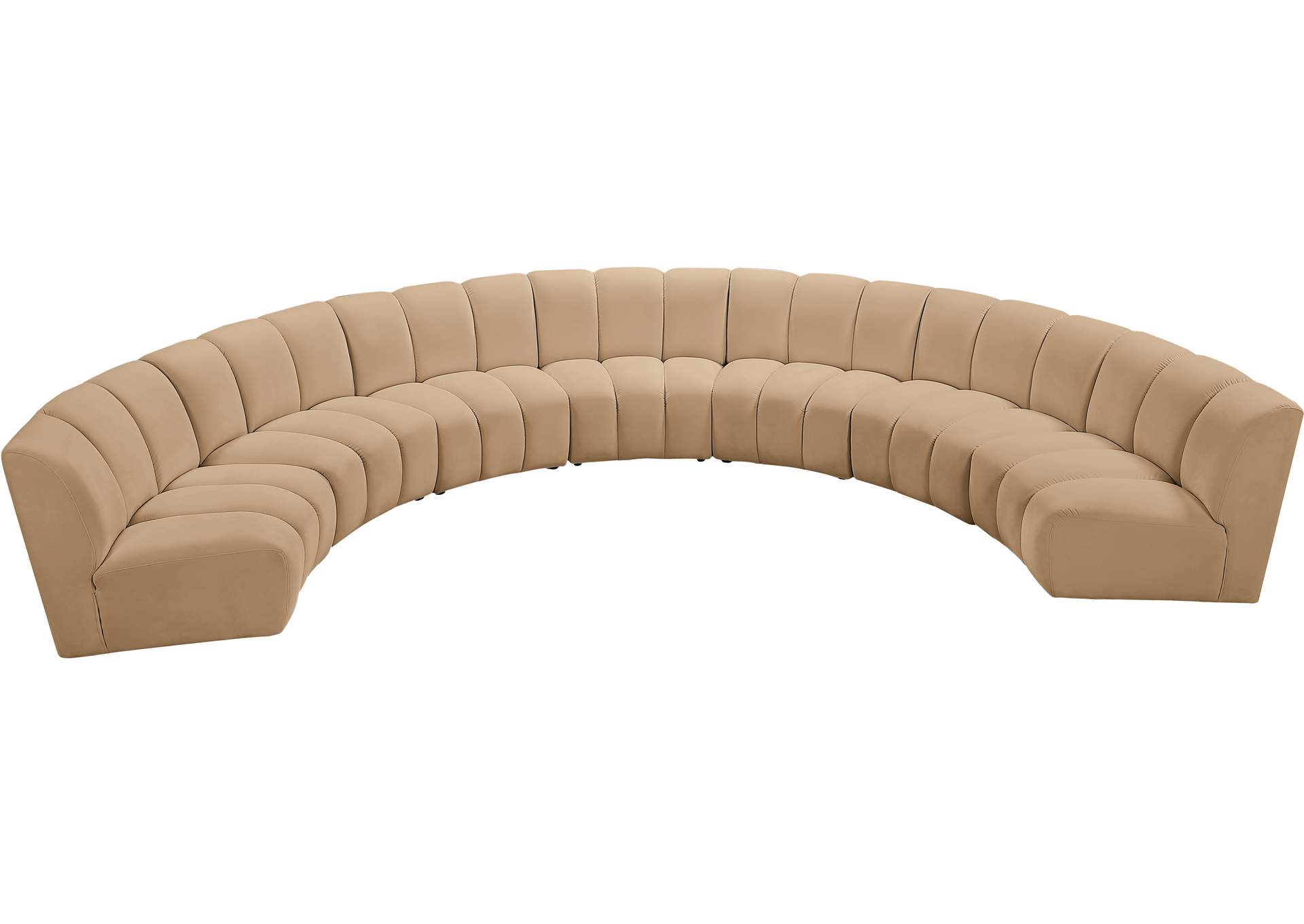 Infinity Camel Velvet 7 Piece Modular Sectional