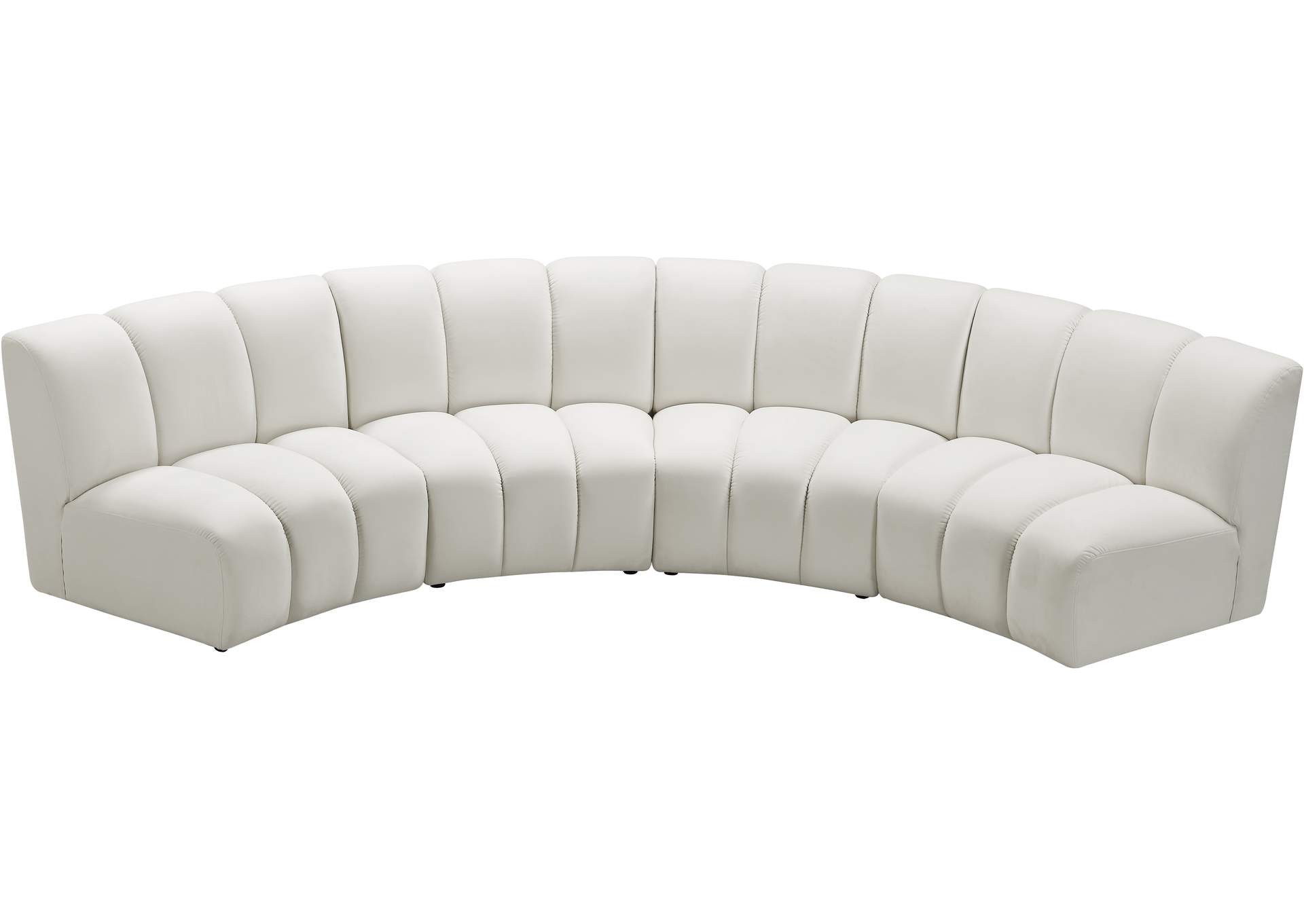Infinity Cream Velvet 4 Piece Modular Sectional