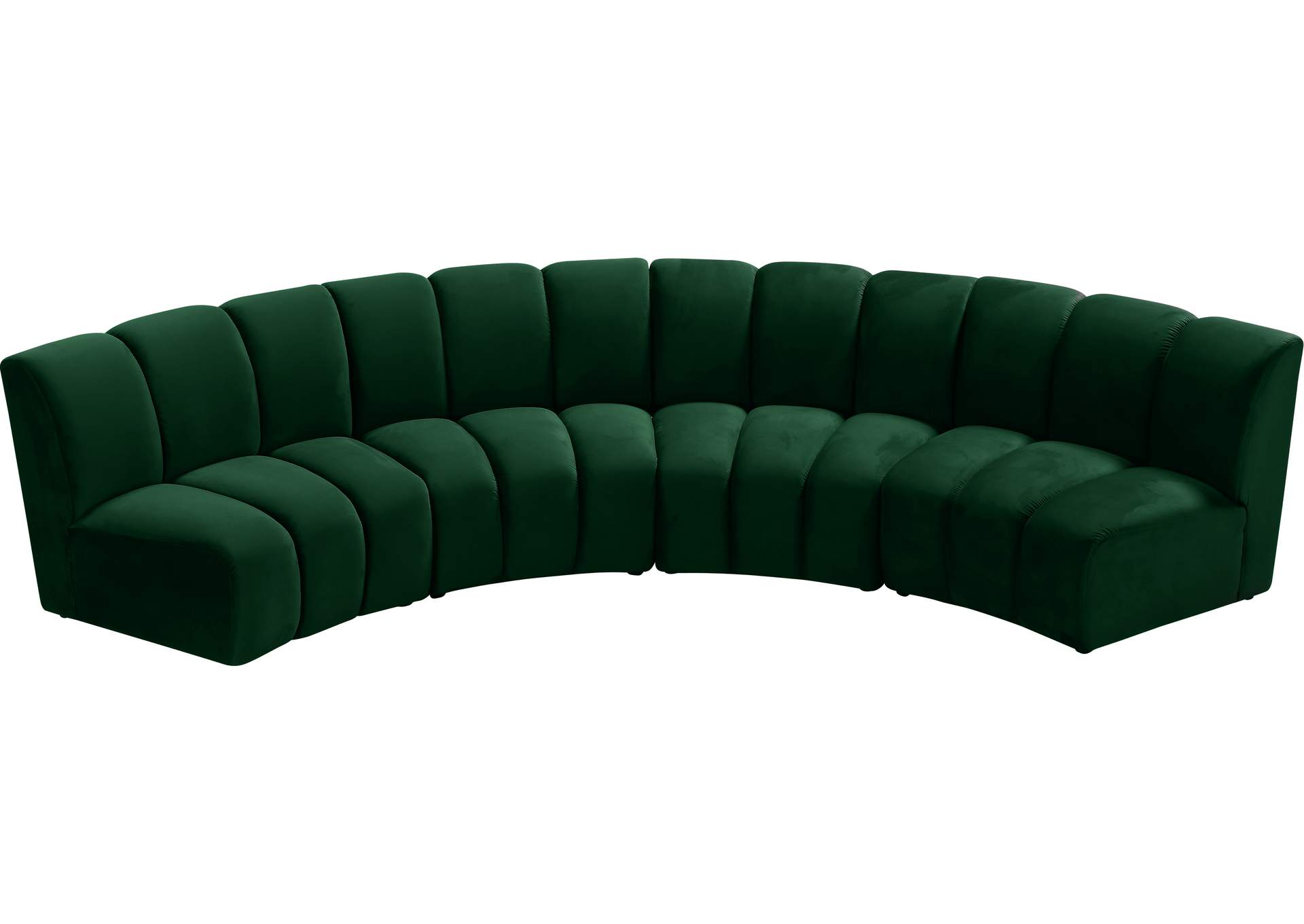Infinity Green Velvet 4 Piece Modular Sectional