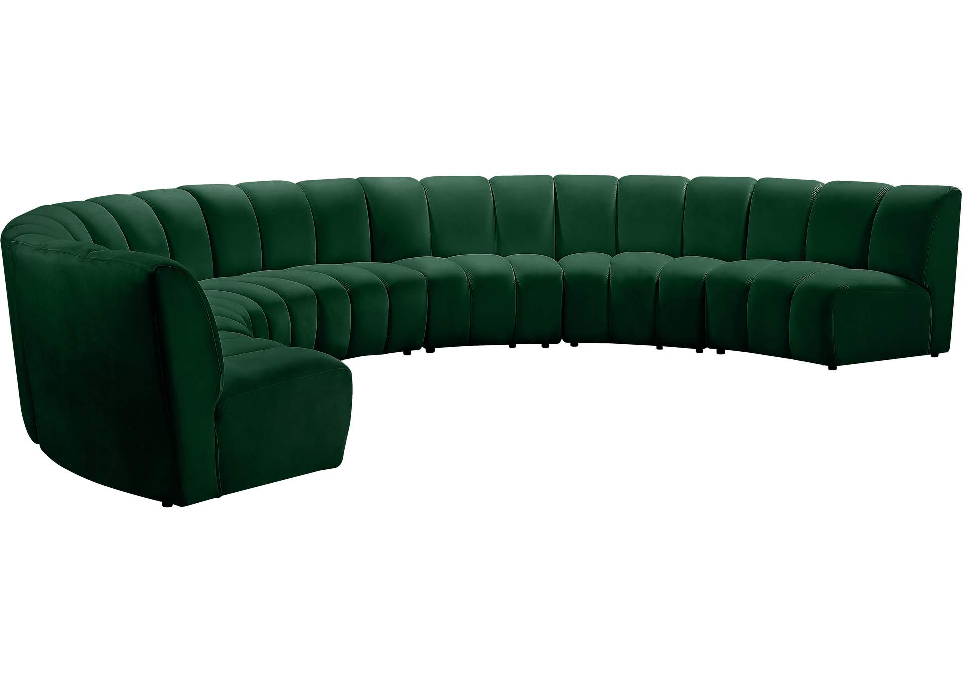 Infinity Green Velvet 7 Piece Modular Sectional
