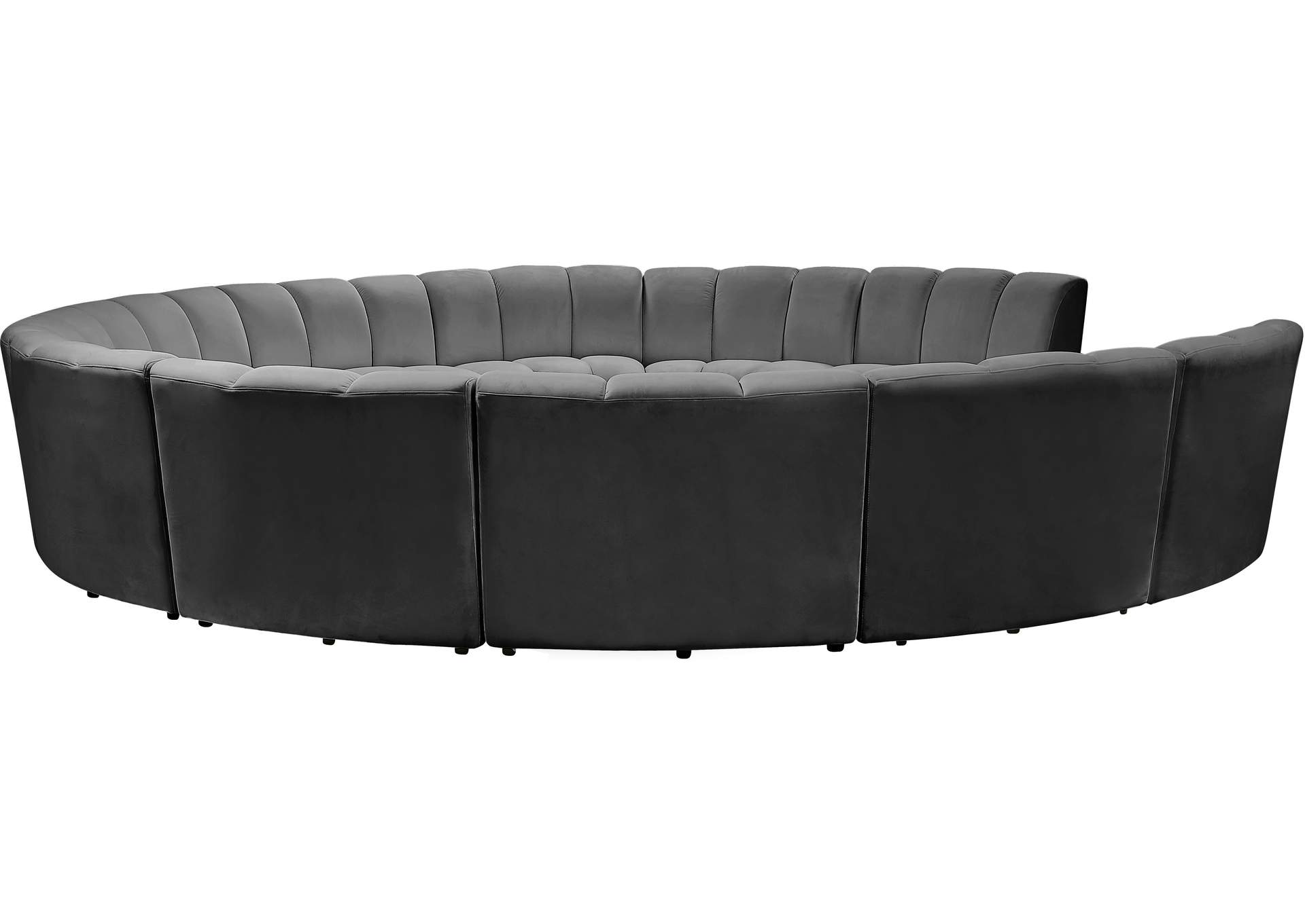 Infinity Grey Velvet 11 Piece Modular Sectional