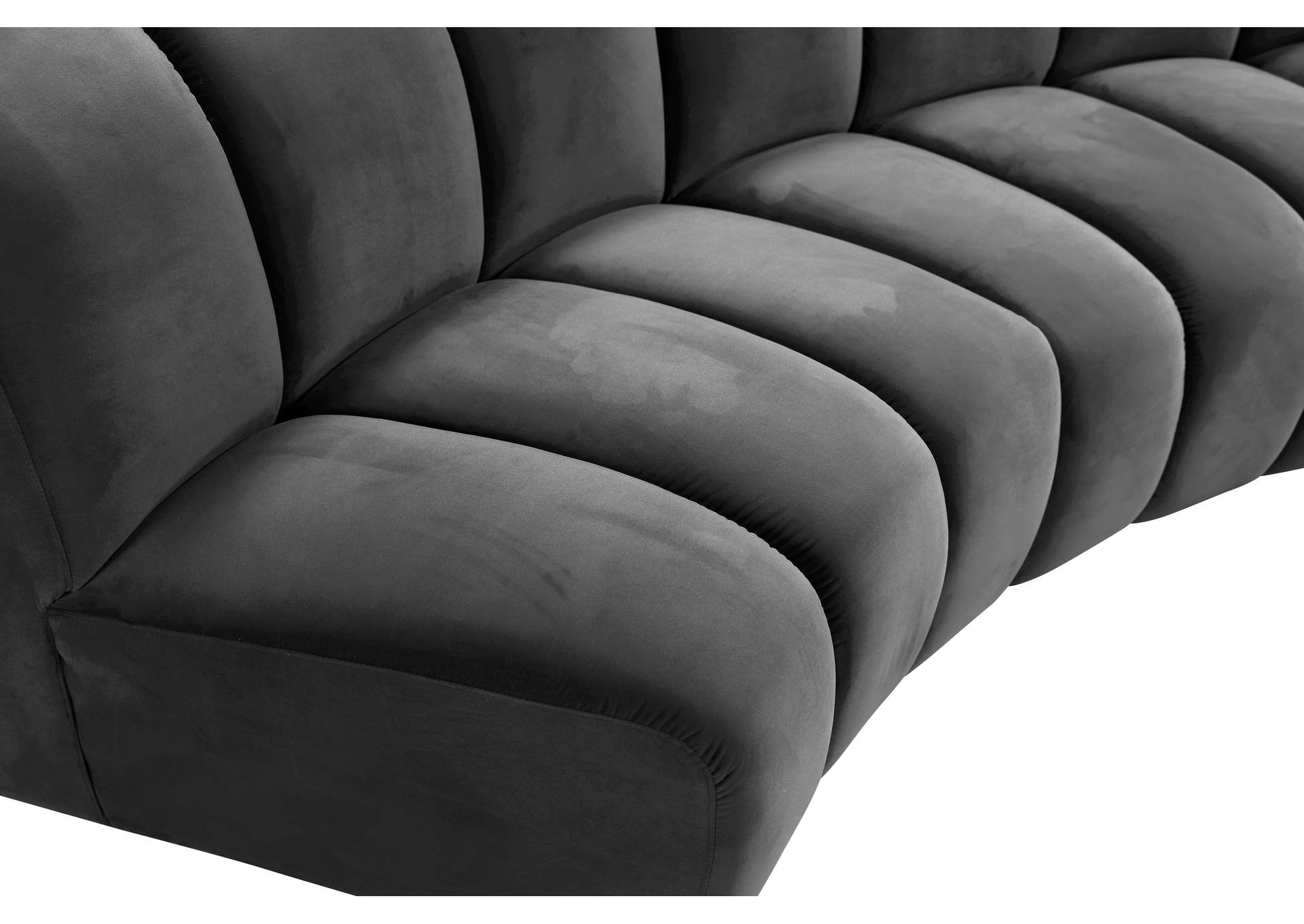 Infinity Grey Velvet 5 Piece Modular Sectional