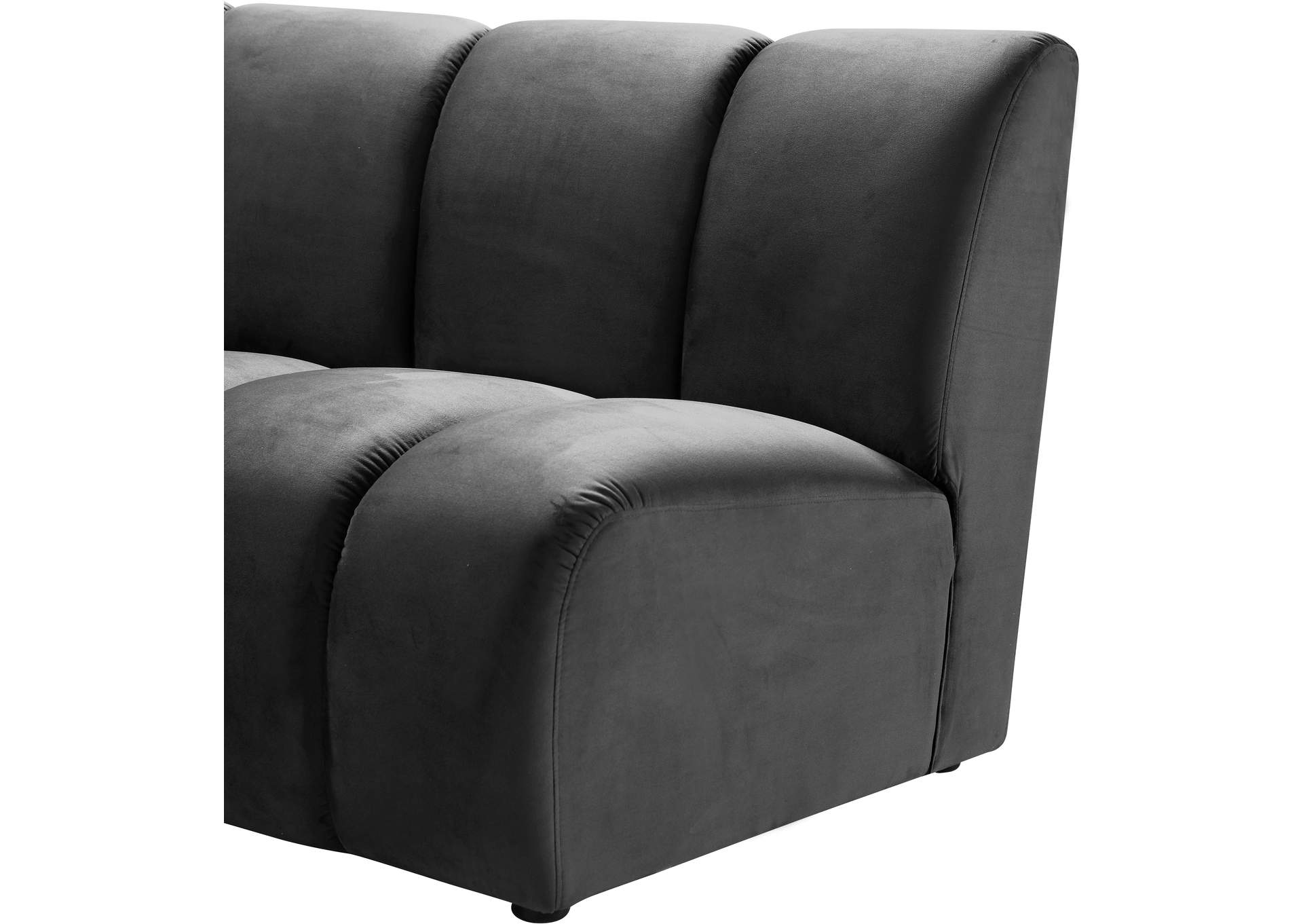 Infinity Grey Velvet 6 Piece . Modular Sectional