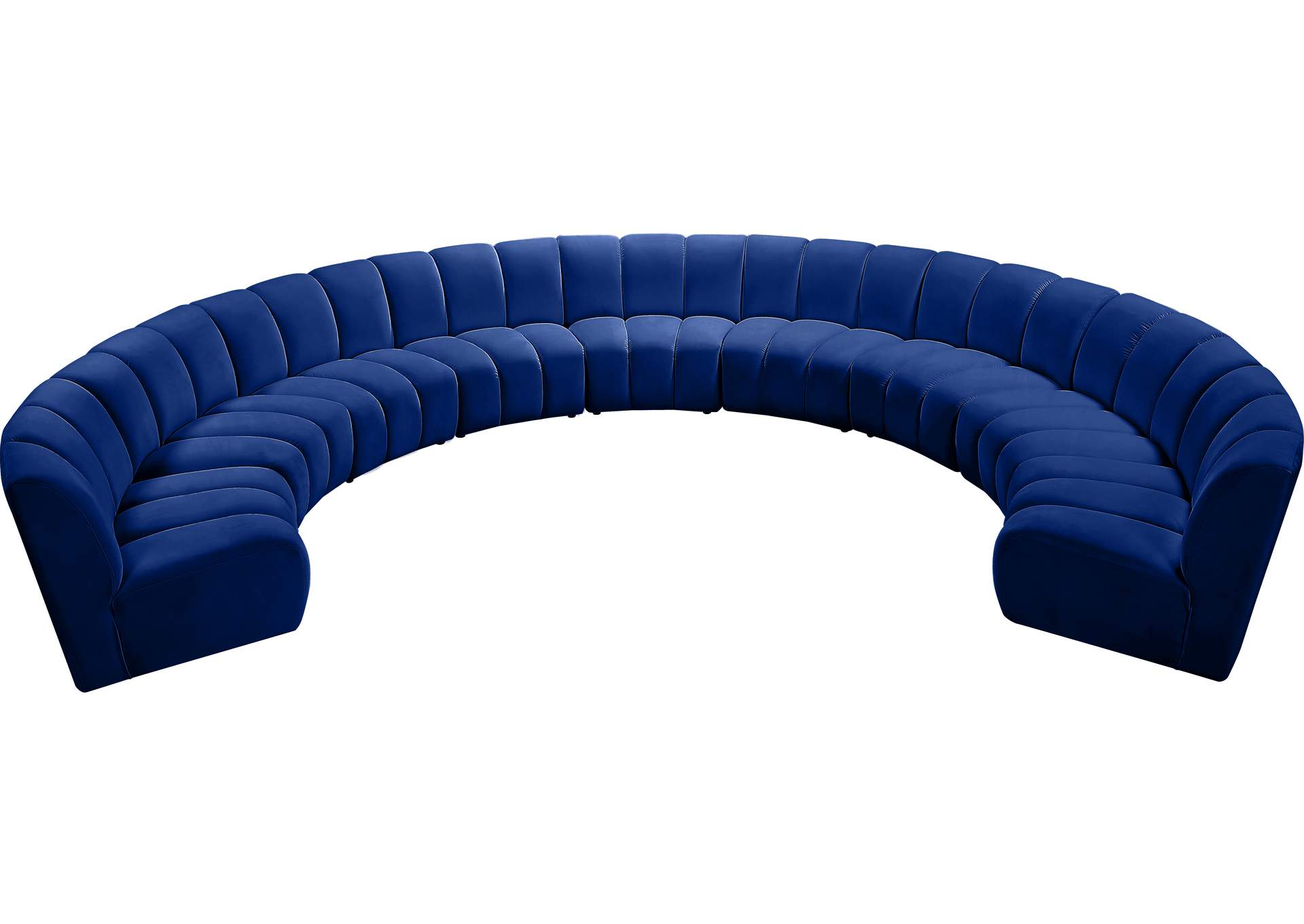 Infinity Navy Velvet 9 Piece Modular Sectional