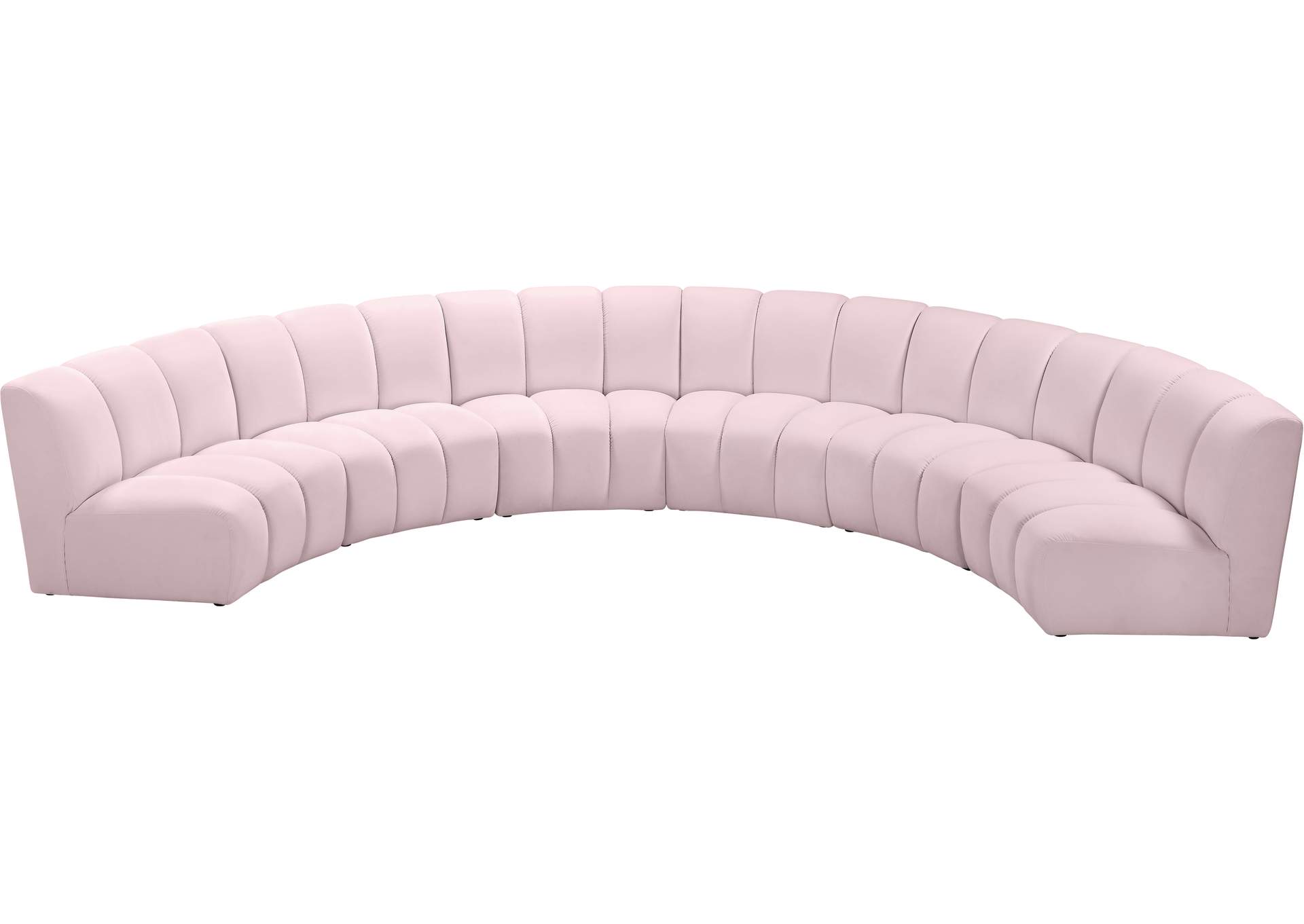 Infinity Pink Velvet 6 Piece . Modular Sectional