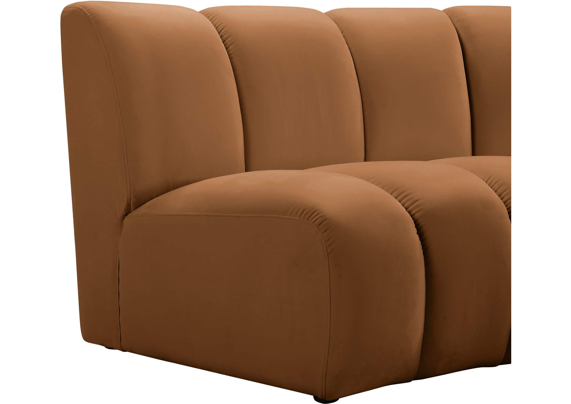 Infinity Saddle Velvet 4 Piece Modular Sectional