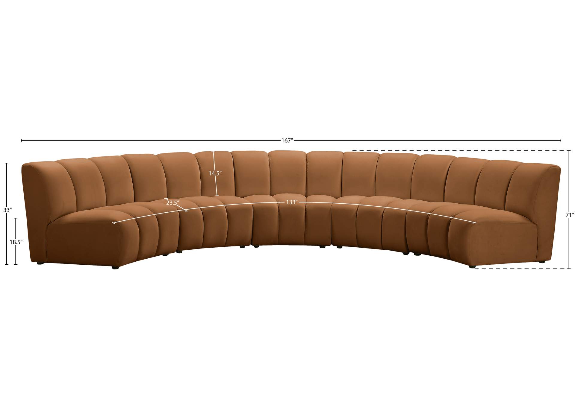 Infinity Saddle Velvet 5 Piece Modular Sectional image 11