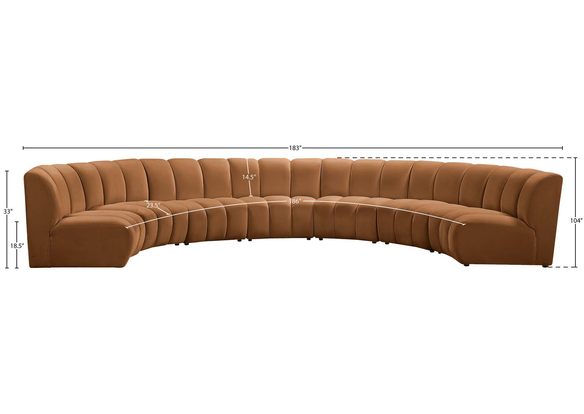 Infinity Saddle Velvet 7 Piece Modular Sectional image 11