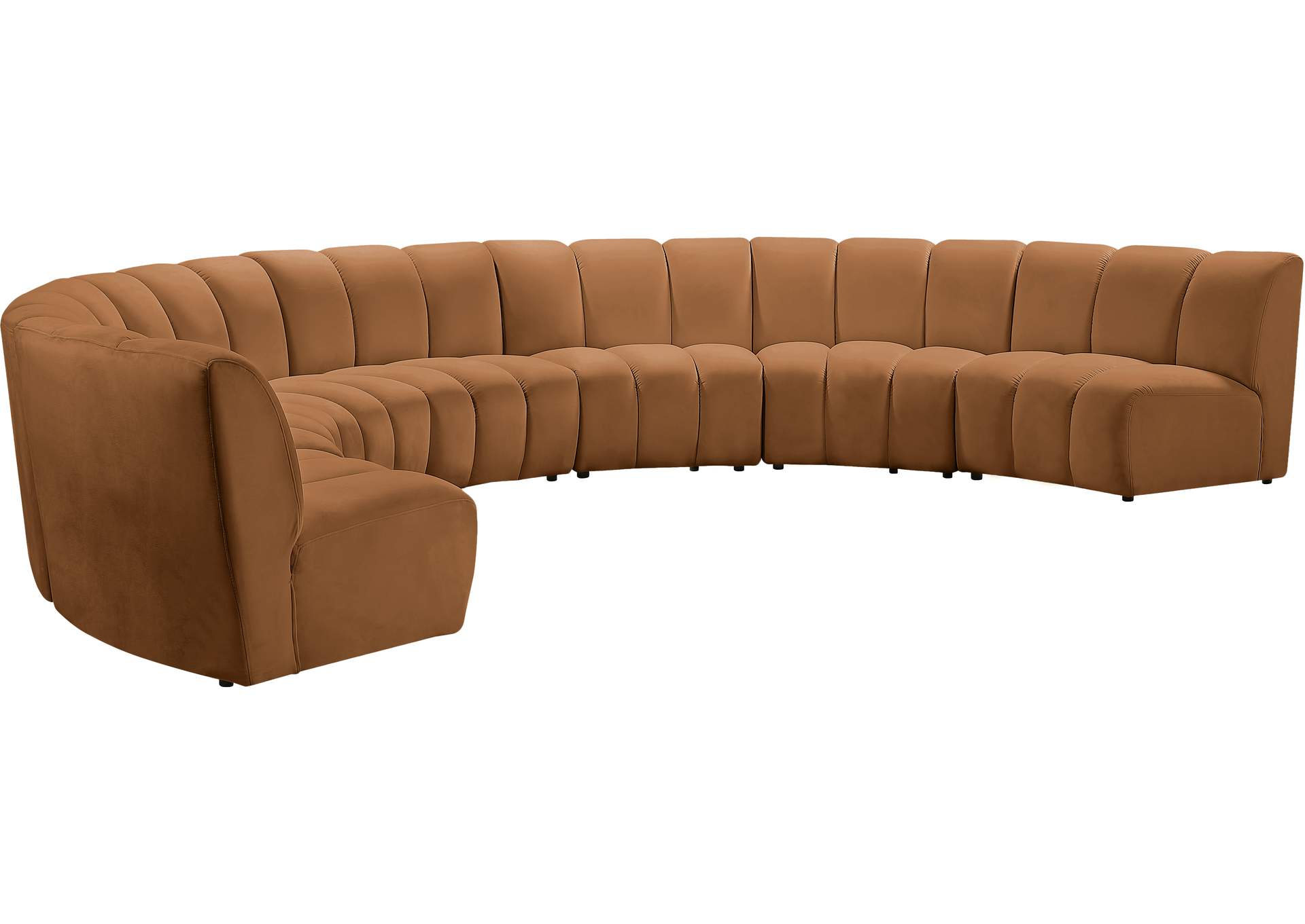 Infinity Saddle Velvet 7 Piece Modular Sectional image 4