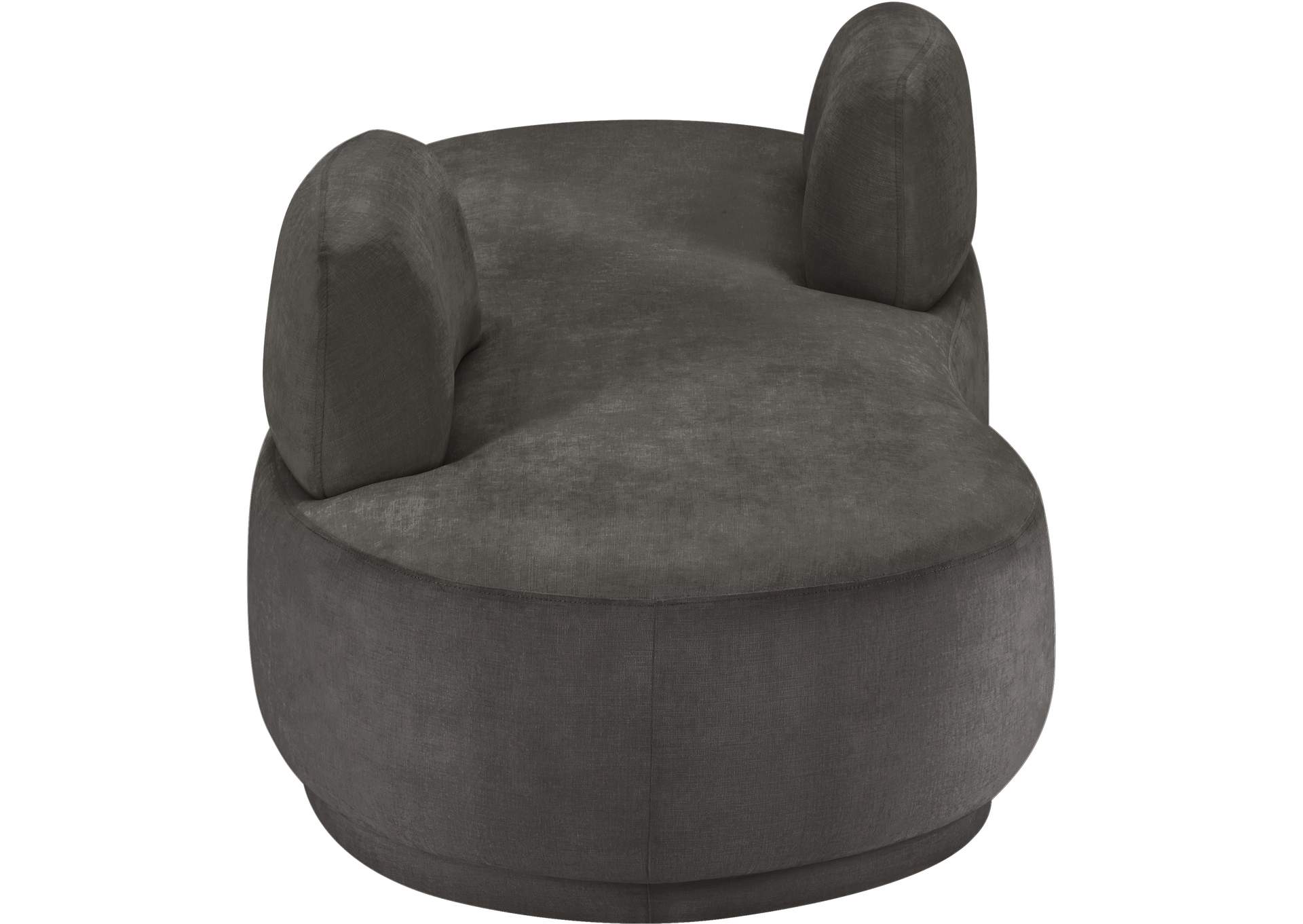 Argyle Grey Chenille Fabric Chaise - Loveseat image 5
