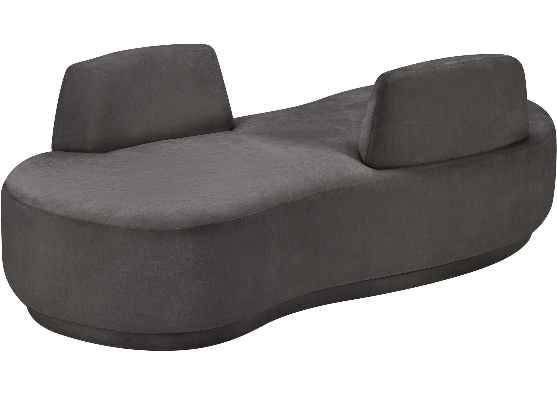 Argyle Grey Chenille Fabric Chaise - Loveseat image 7
