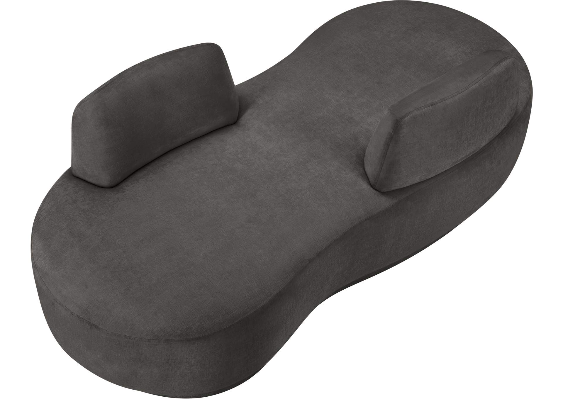 Argyle Grey Chenille Fabric Chaise - Loveseat image 8
