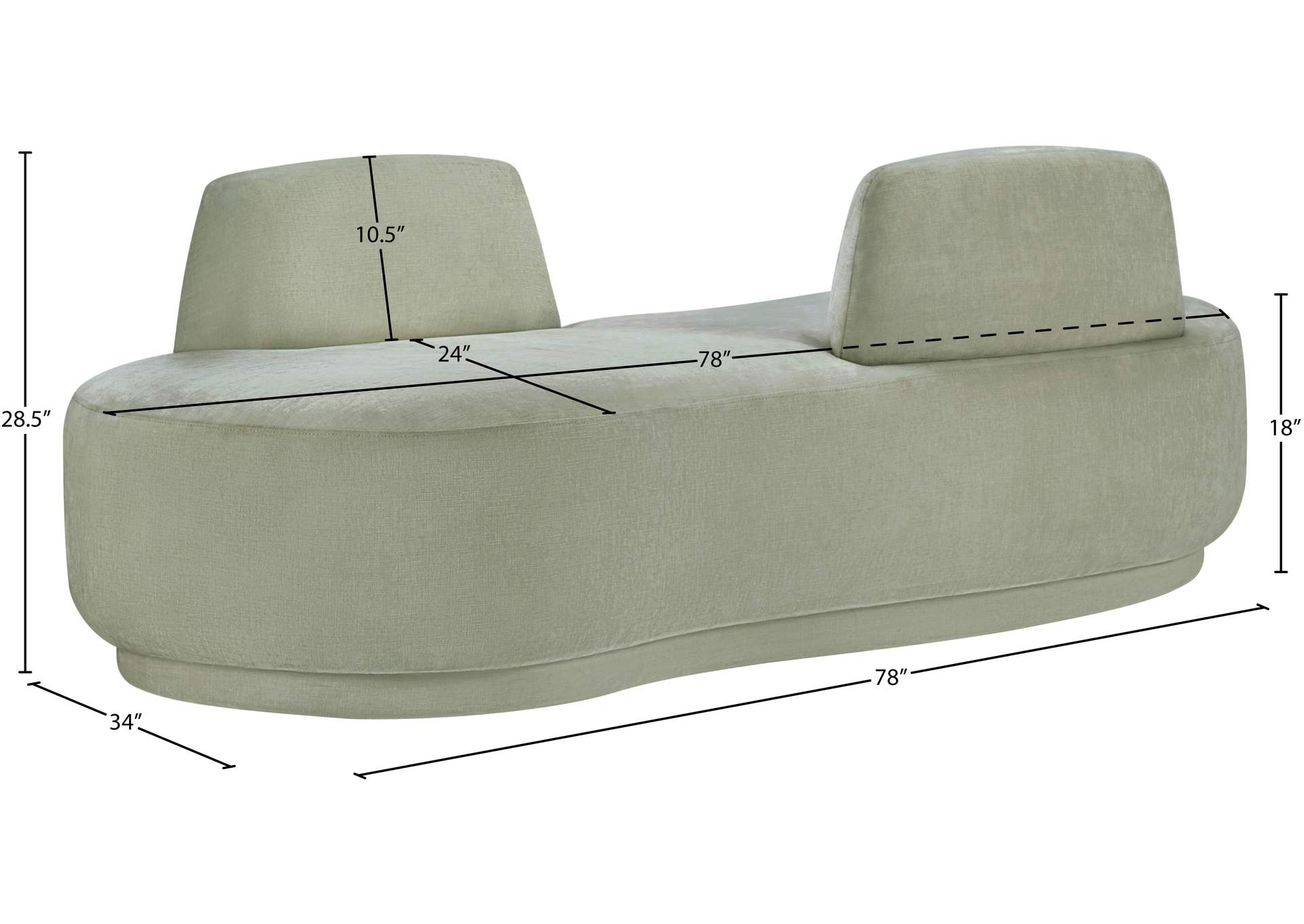 Argyle Mint Chenille Fabric Chaise - Loveseat image 14