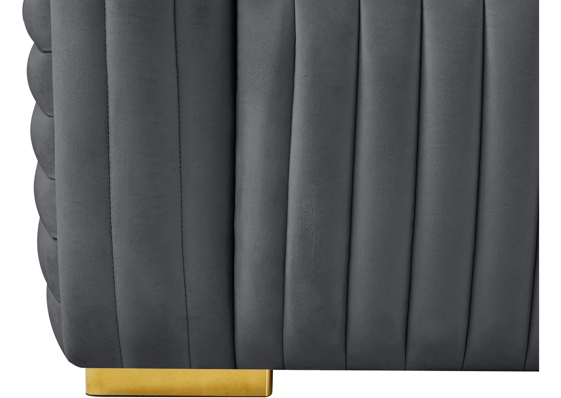 Ravish Grey Velvet Sofa
