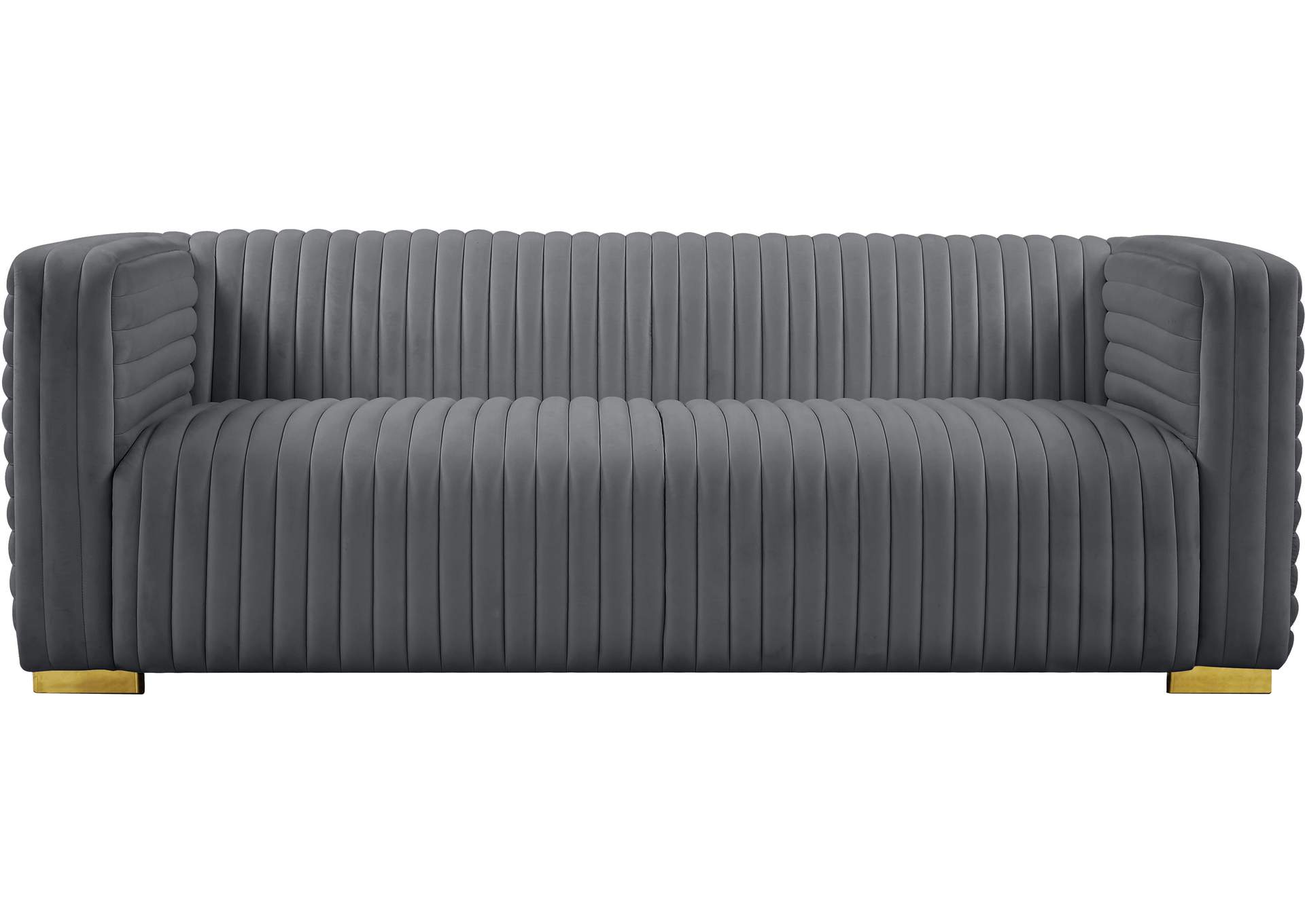 Ravish Grey Velvet Sofa