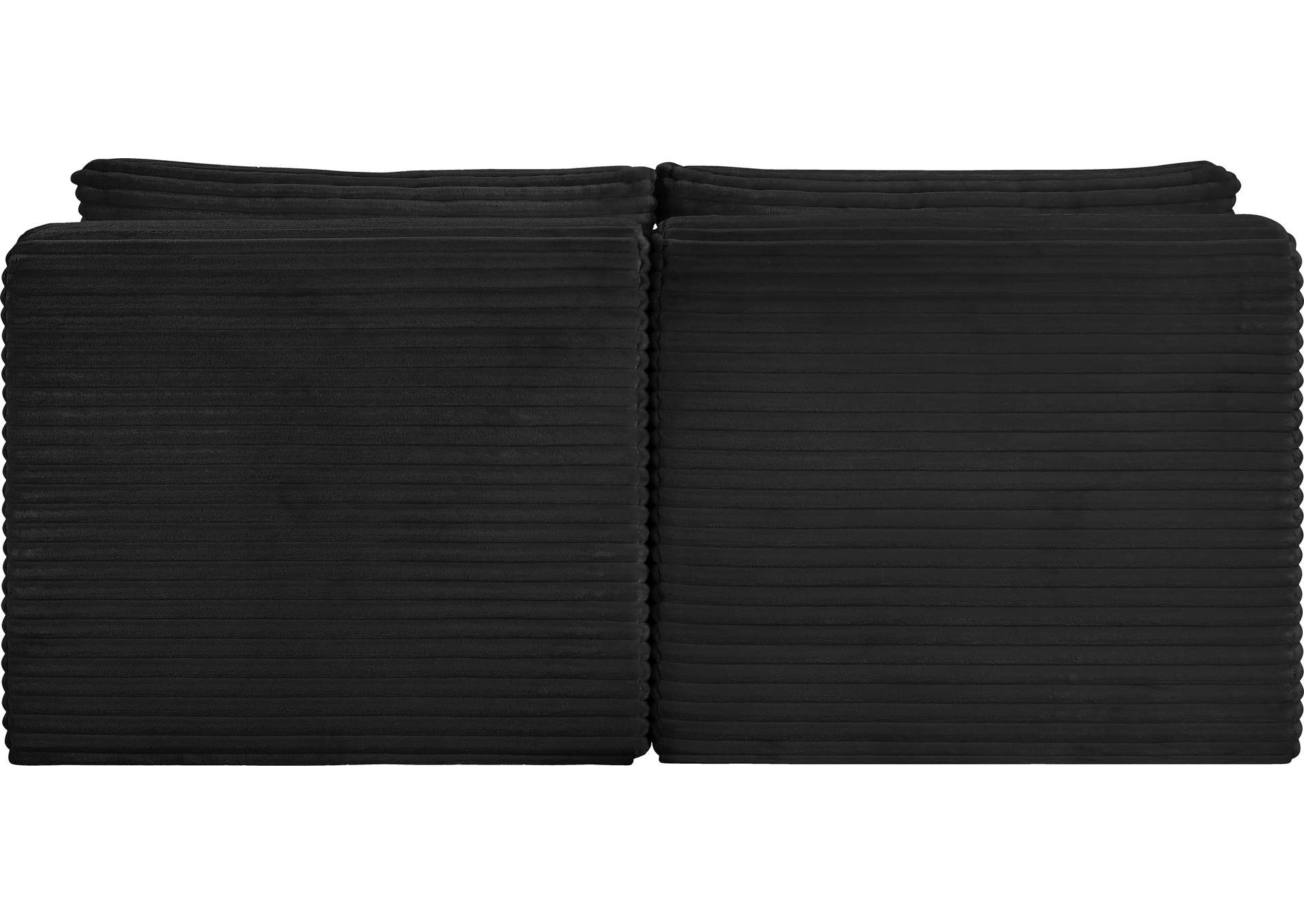 Shaggy Black Corduroy Performance Fabric Modular Sofa image 6