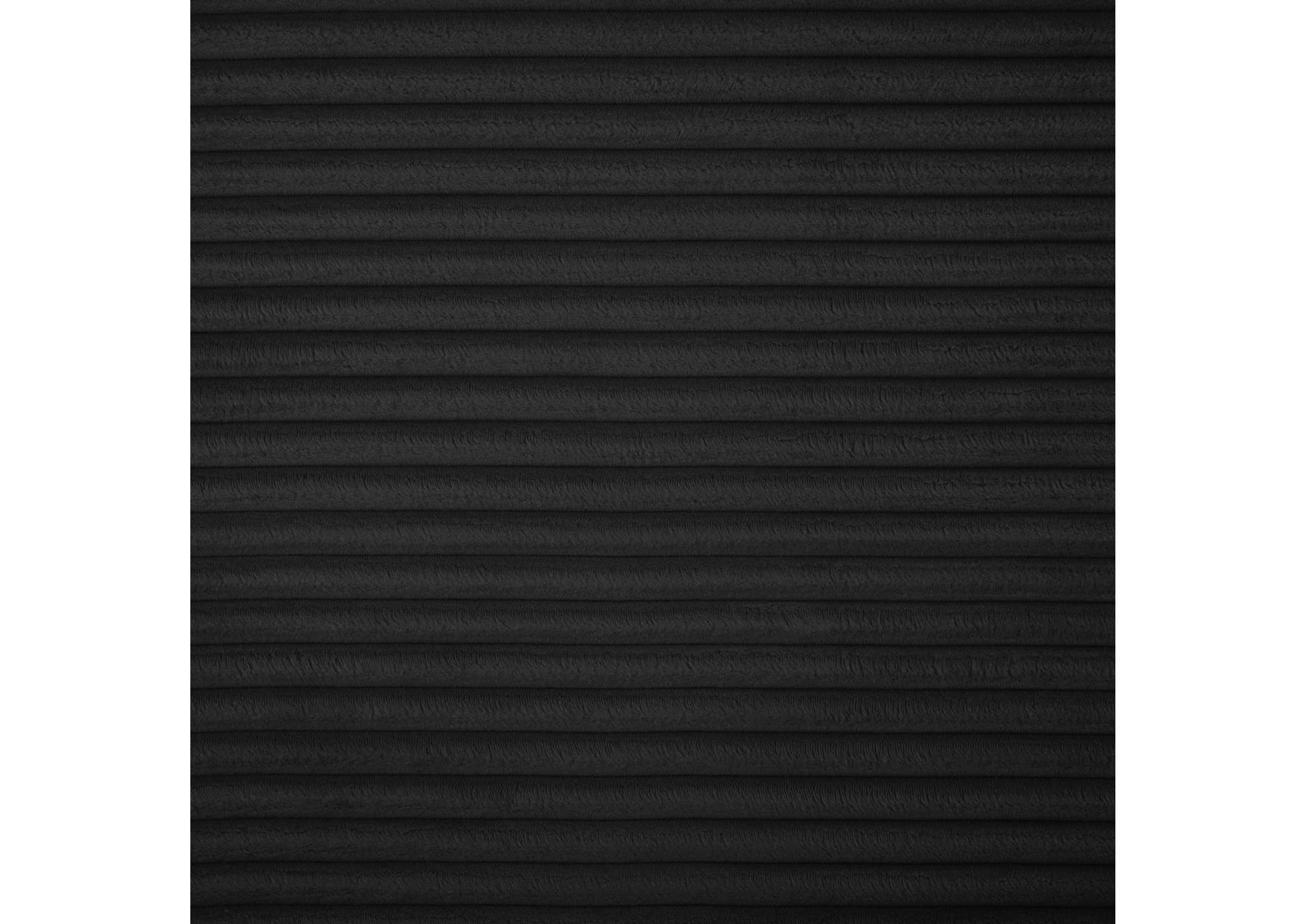 Shaggy Black Corduroy Performance Fabric Modular Sectional