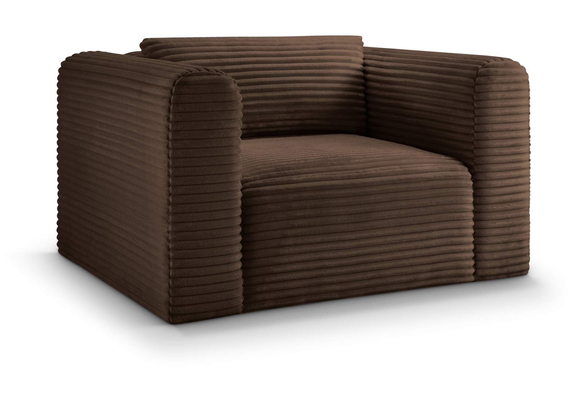 Shaggy Brown Corduroy Performance Fabric Arm Chair image 1