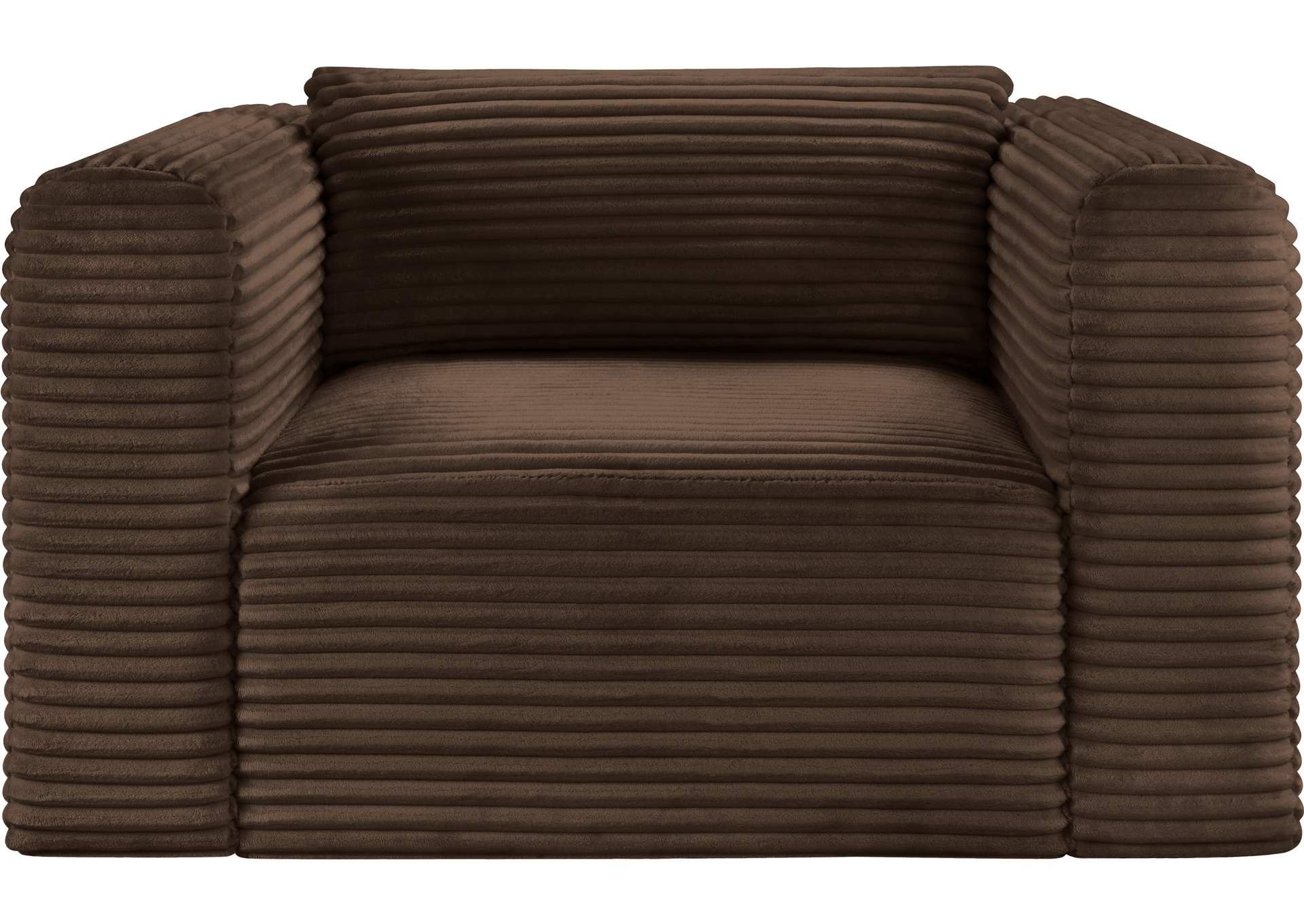 Shaggy Brown Corduroy Performance Fabric Arm Chair image 4