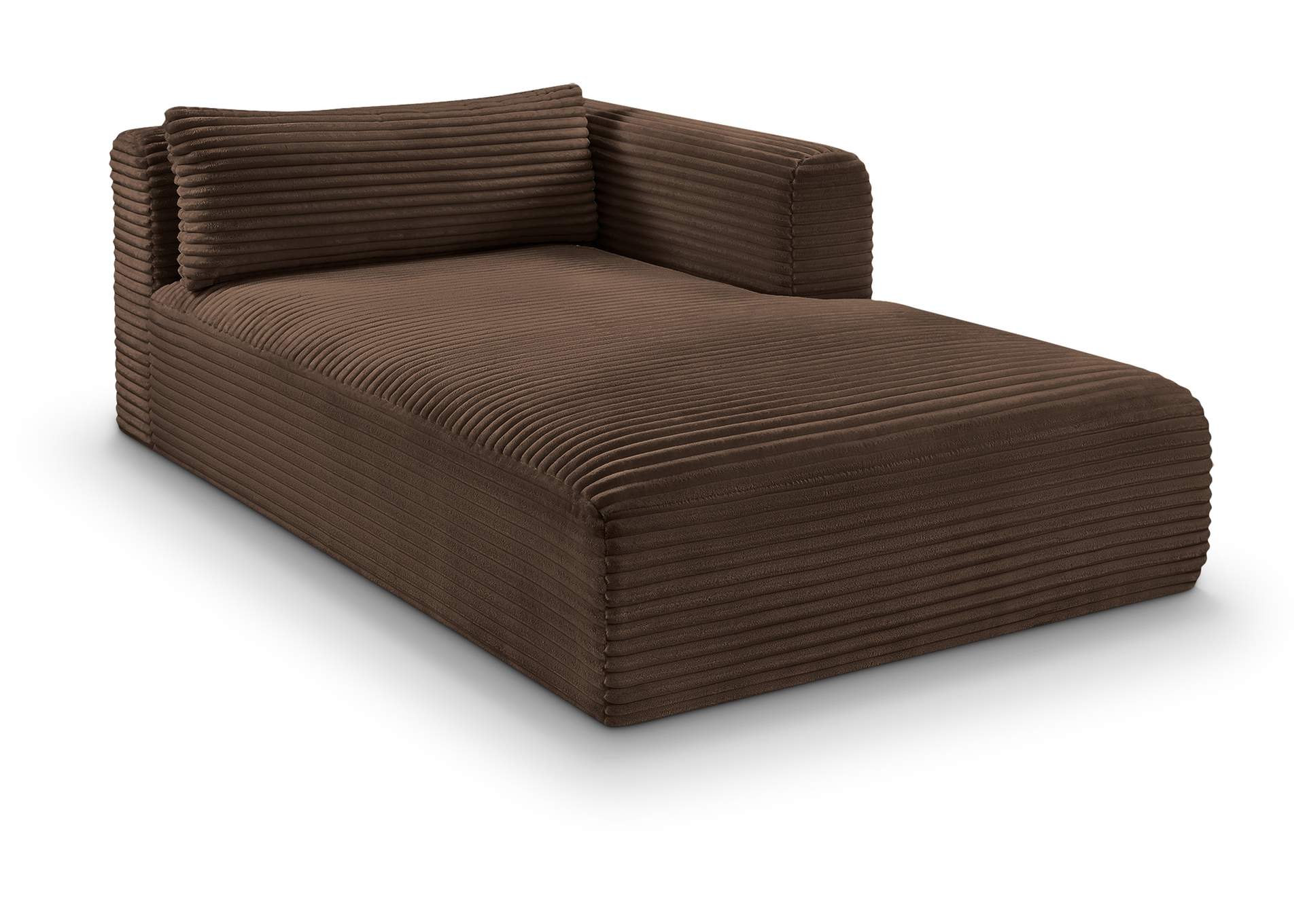 Shaggy Brown Corduroy Performance Fabric Chaise image 1