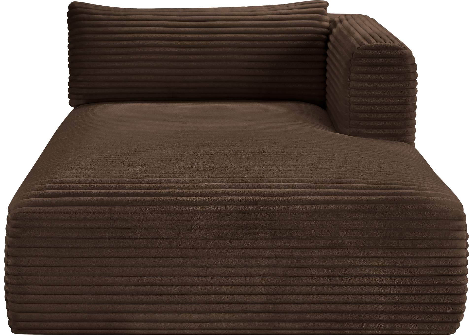 Shaggy Brown Corduroy Performance Fabric Chaise image 4