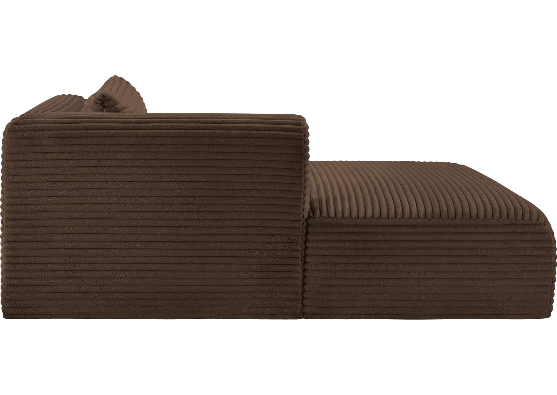 Shaggy Brown Corduroy Performance Fabric Chaise image 6