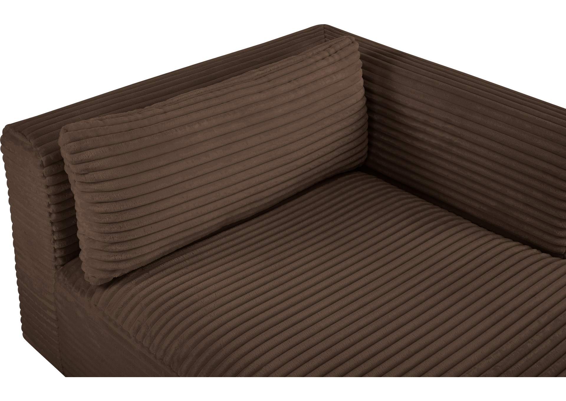 Shaggy Brown Corduroy Performance Fabric Chaise image 9