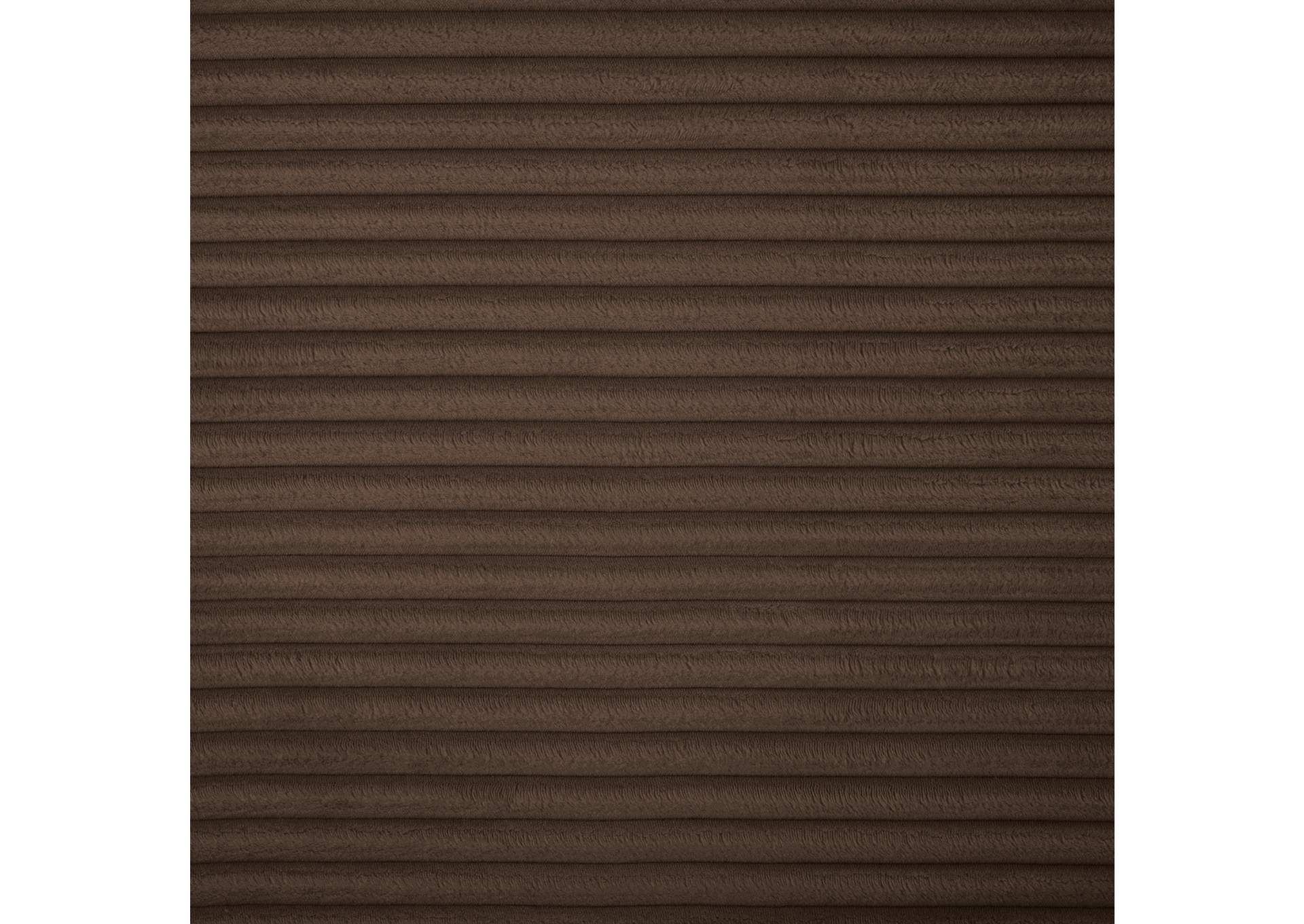 Shaggy Brown Corduroy Performance Fabric Modular Sofa