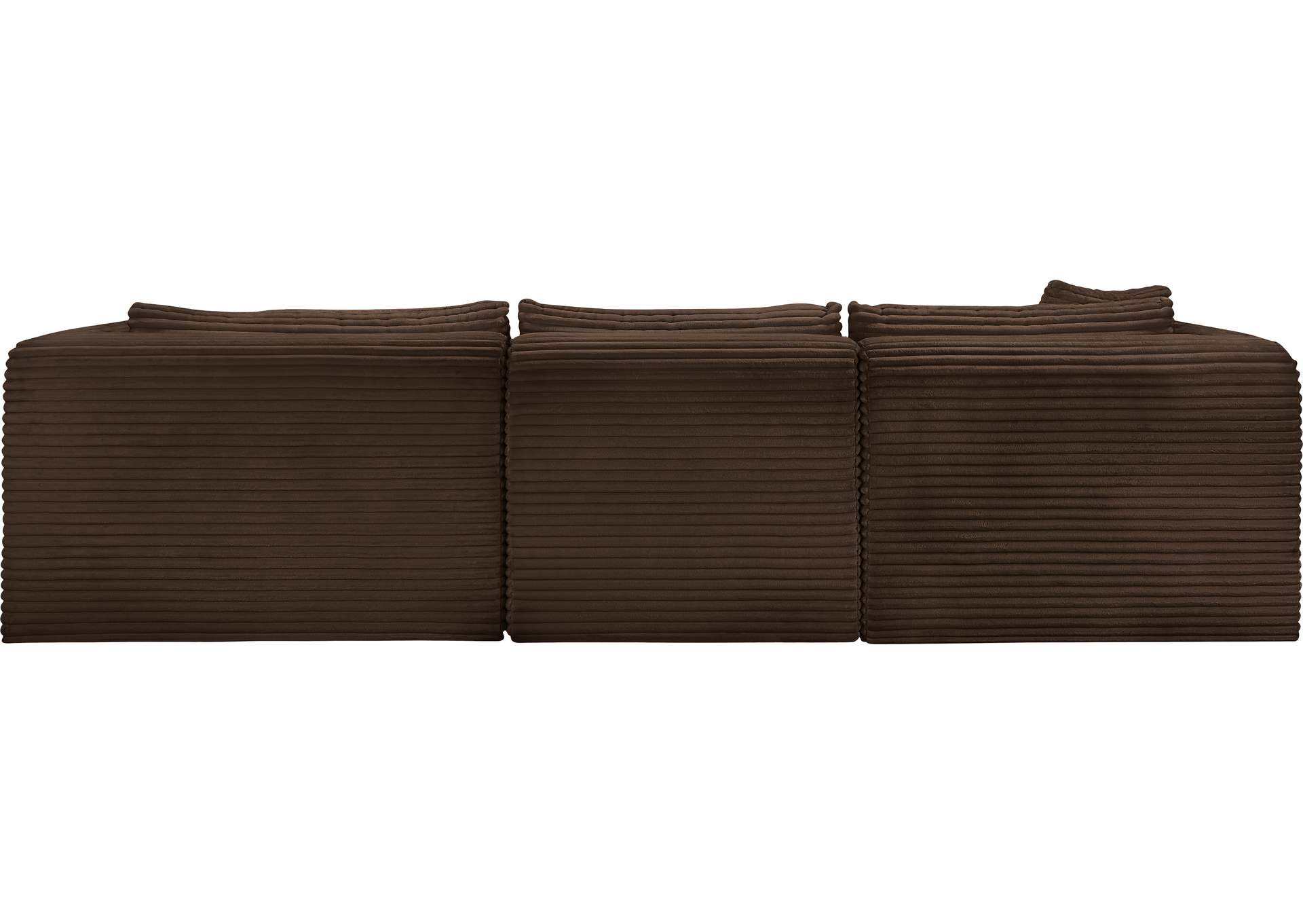 Shaggy Brown Corduroy Performance Fabric Modular Sectional