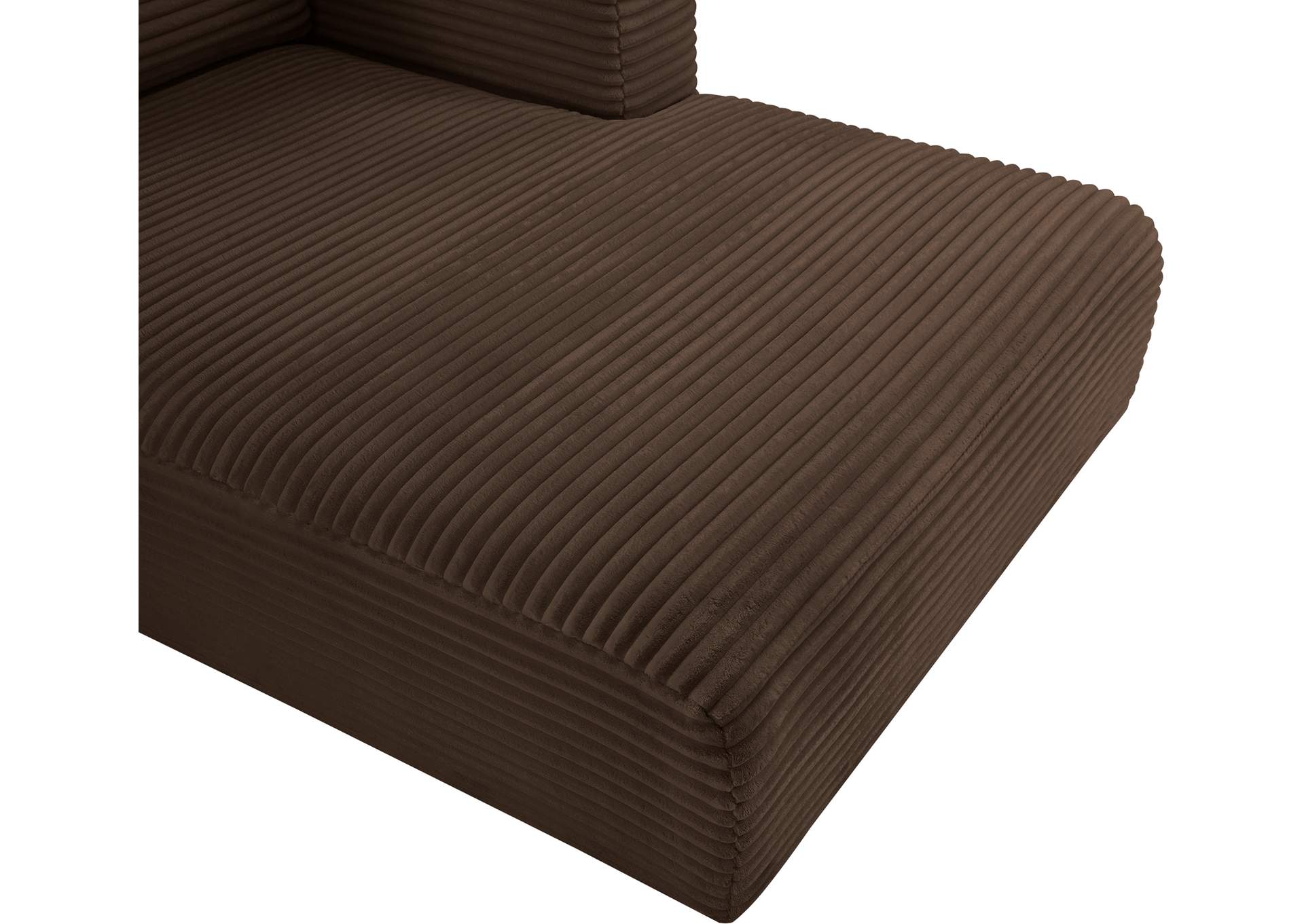 Shaggy Brown Corduroy Performance Fabric Modular Sectional image 11