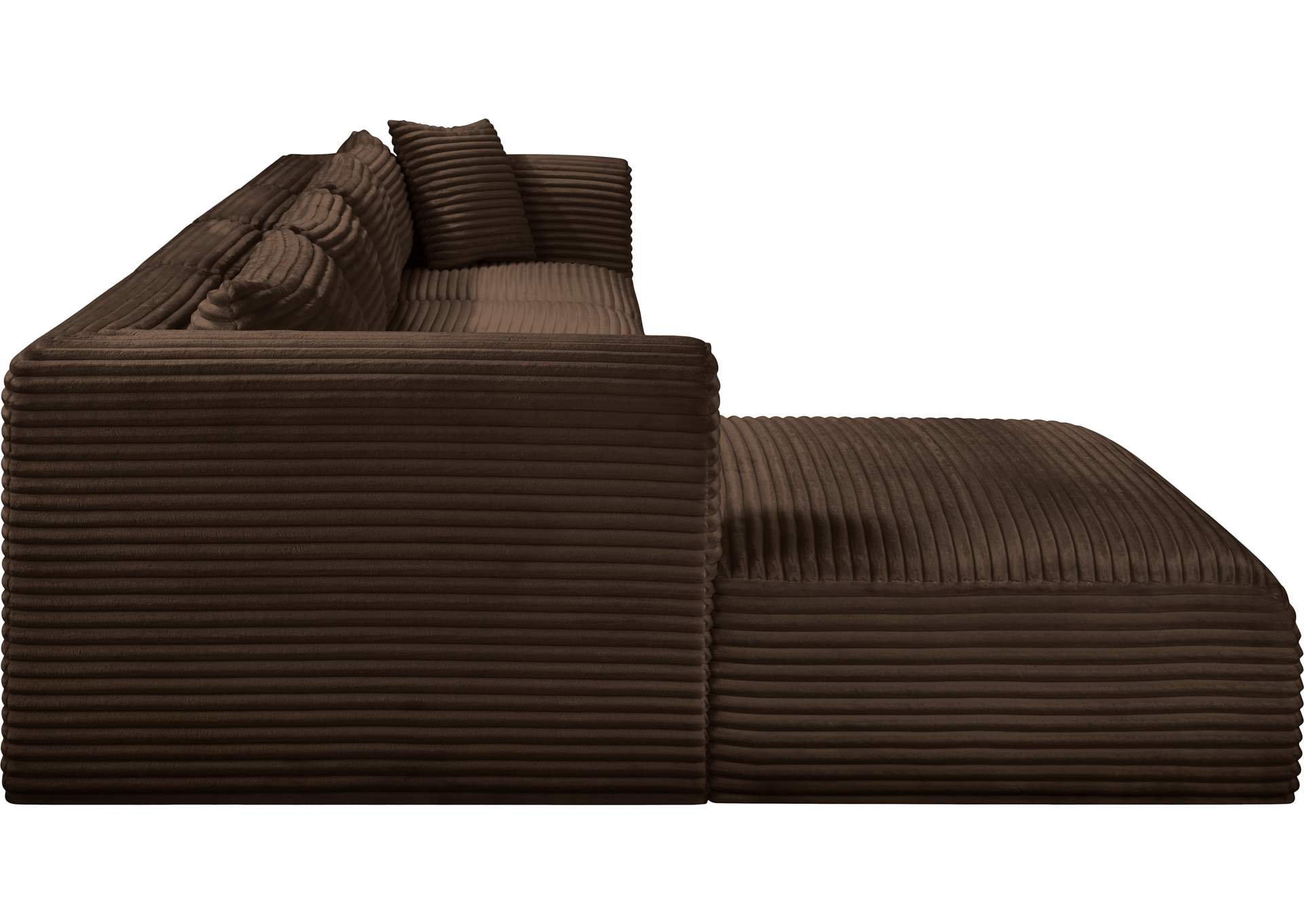 Shaggy Brown Corduroy Performance Fabric Modular Sectional image 5