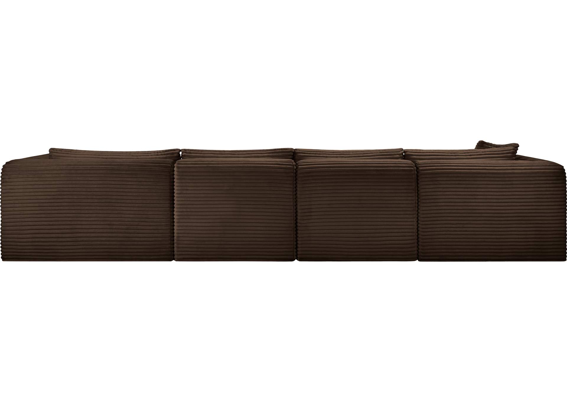 Shaggy Brown Corduroy Performance Fabric Modular Sectional image 6