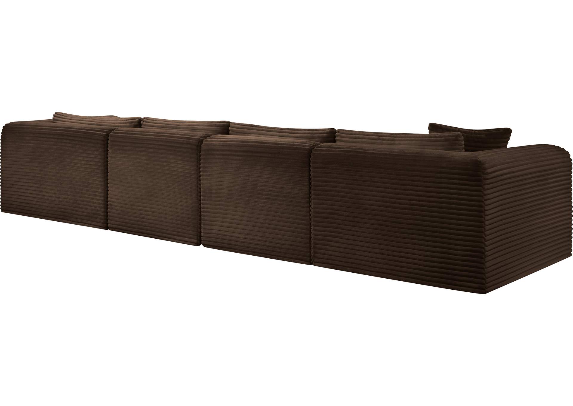 Shaggy Brown Corduroy Performance Fabric Modular Sectional image 8