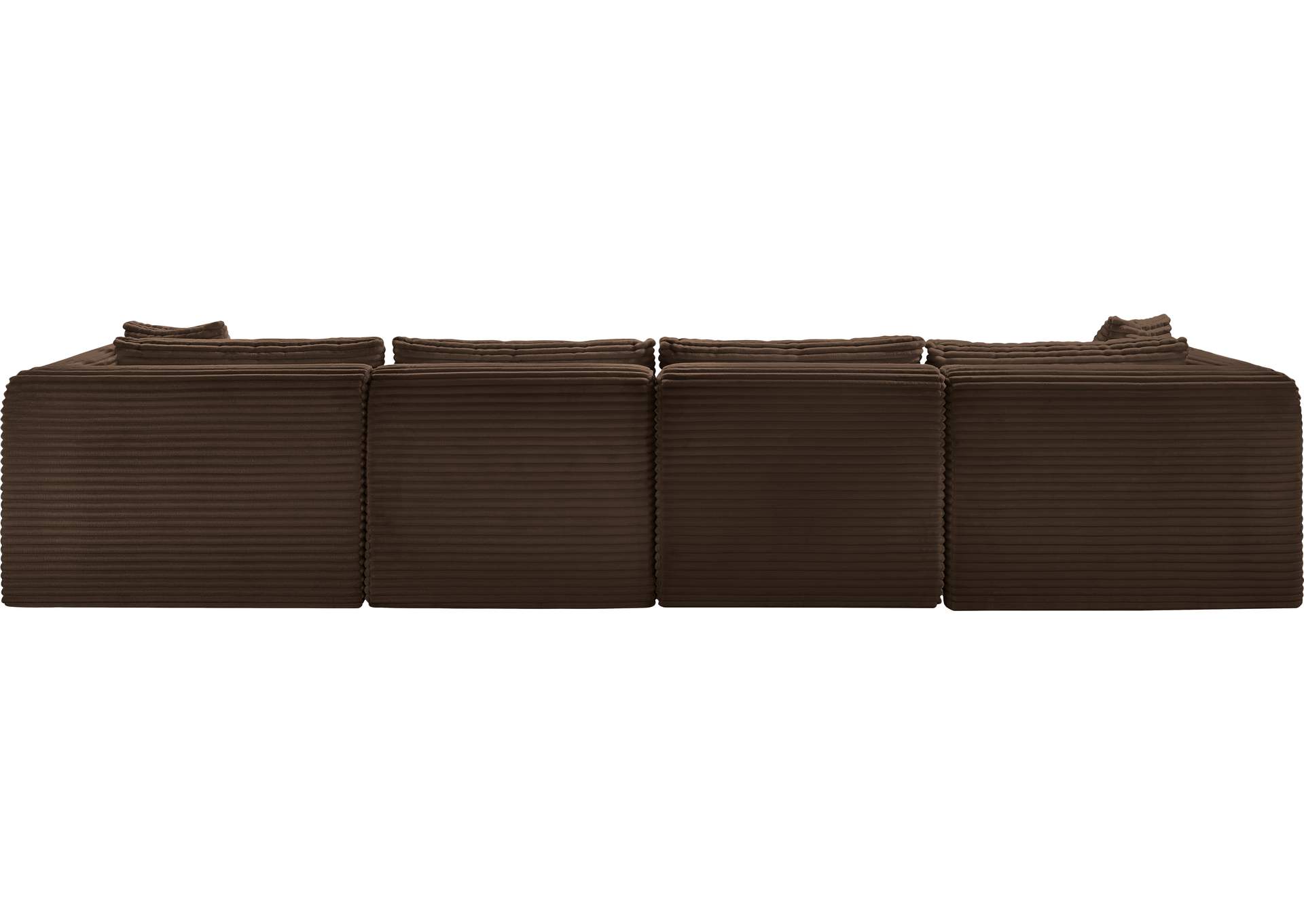 Shaggy Brown Corduroy Performance Fabric Modular Sectional image 6