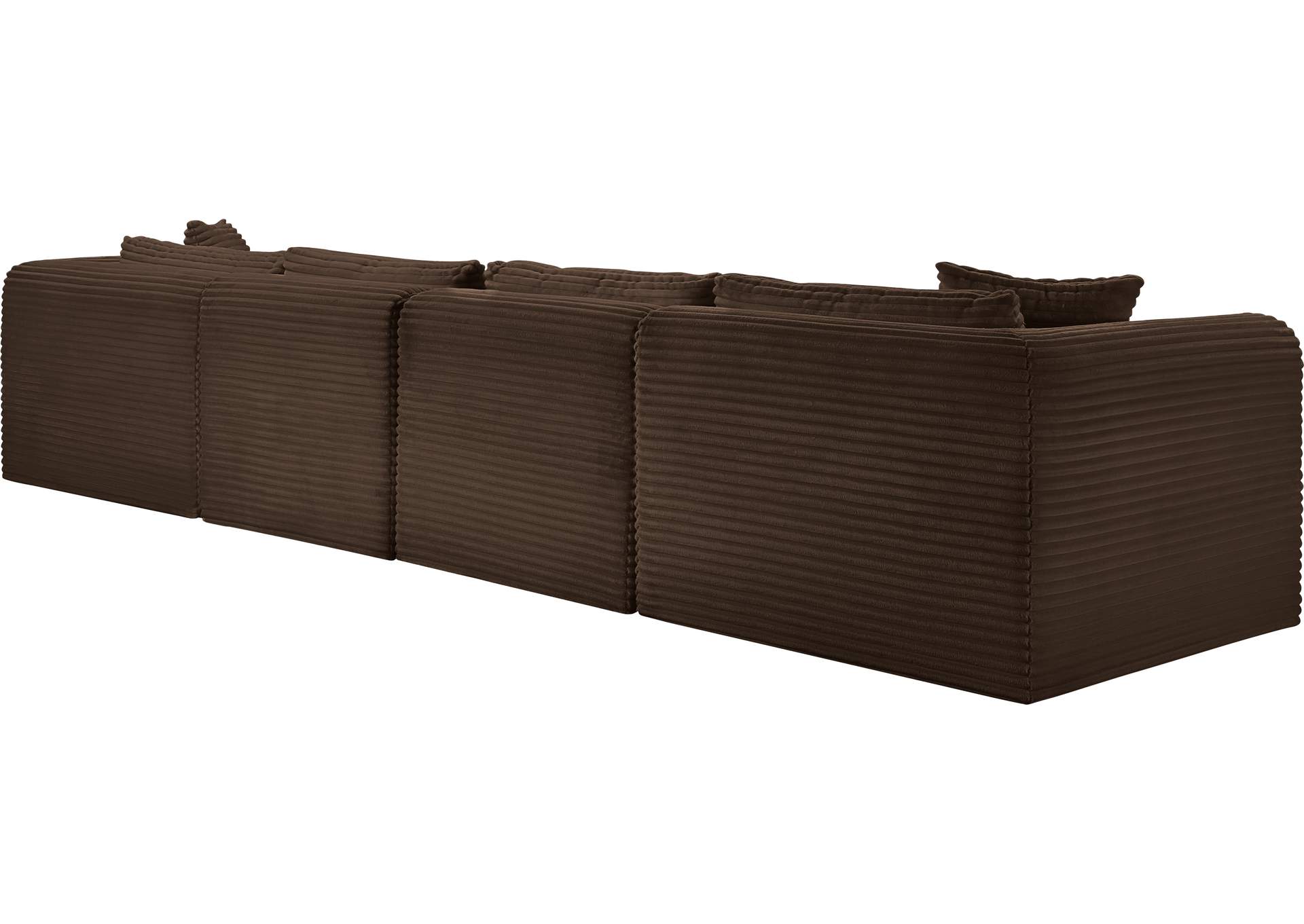 Shaggy Brown Corduroy Performance Fabric Modular Sectional image 8