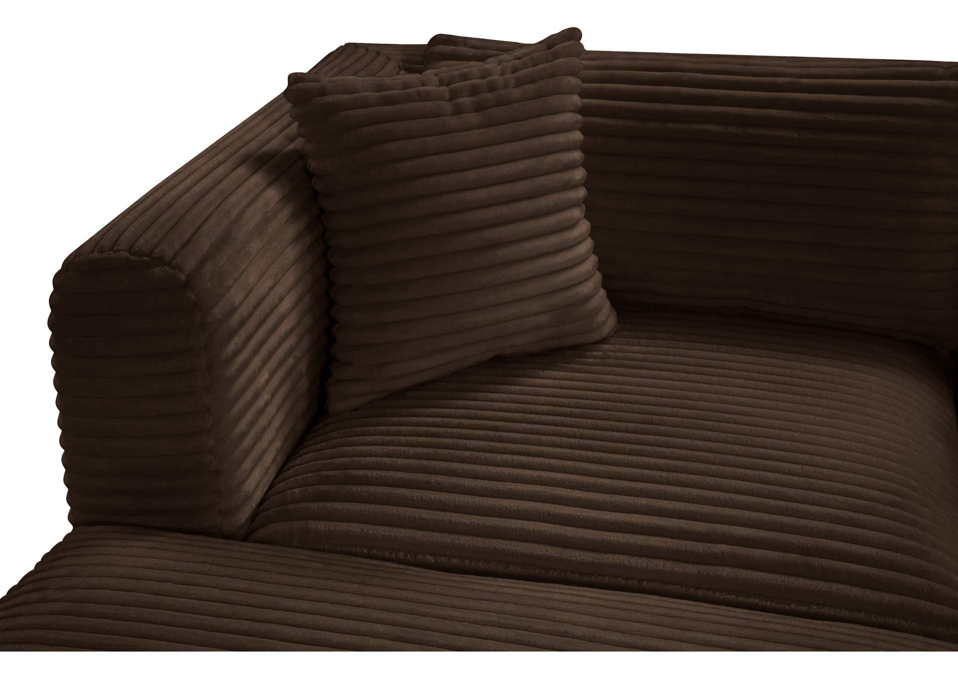 Shaggy Brown Corduroy Performance Fabric Modular Sectional