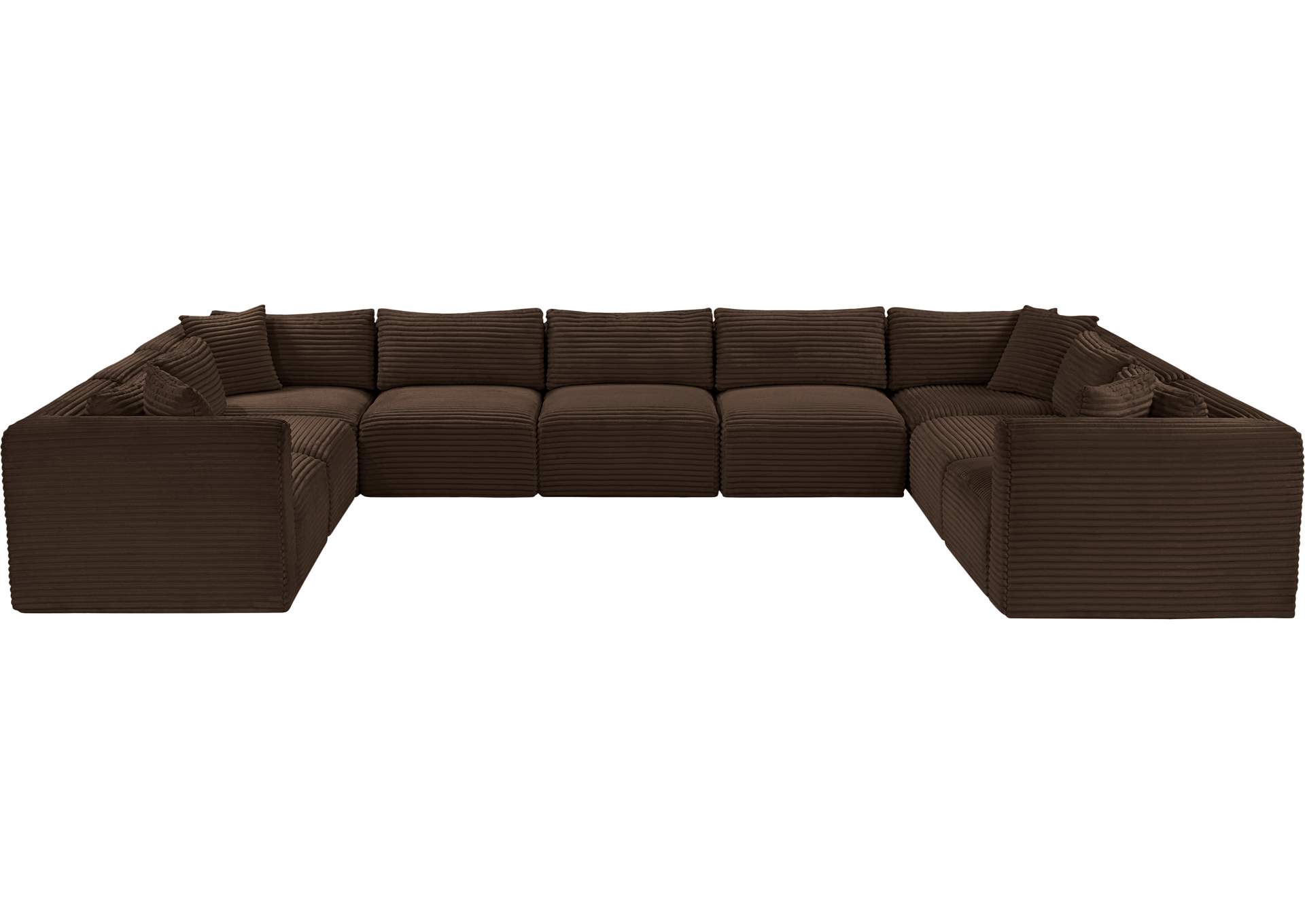 Shaggy Brown Corduroy Performance Fabric Modular Sectional image 4