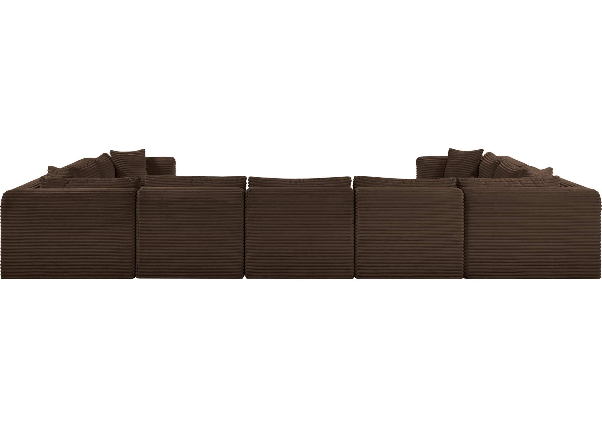 Shaggy Brown Corduroy Performance Fabric Modular Sectional image 5