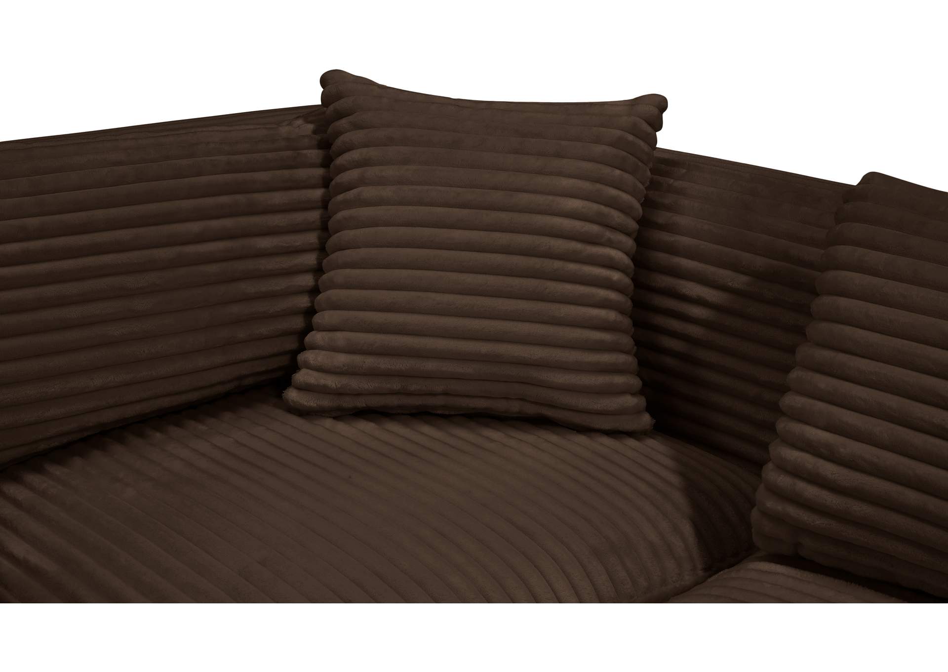 Shaggy Brown Corduroy Performance Fabric Modular Sectional image 10