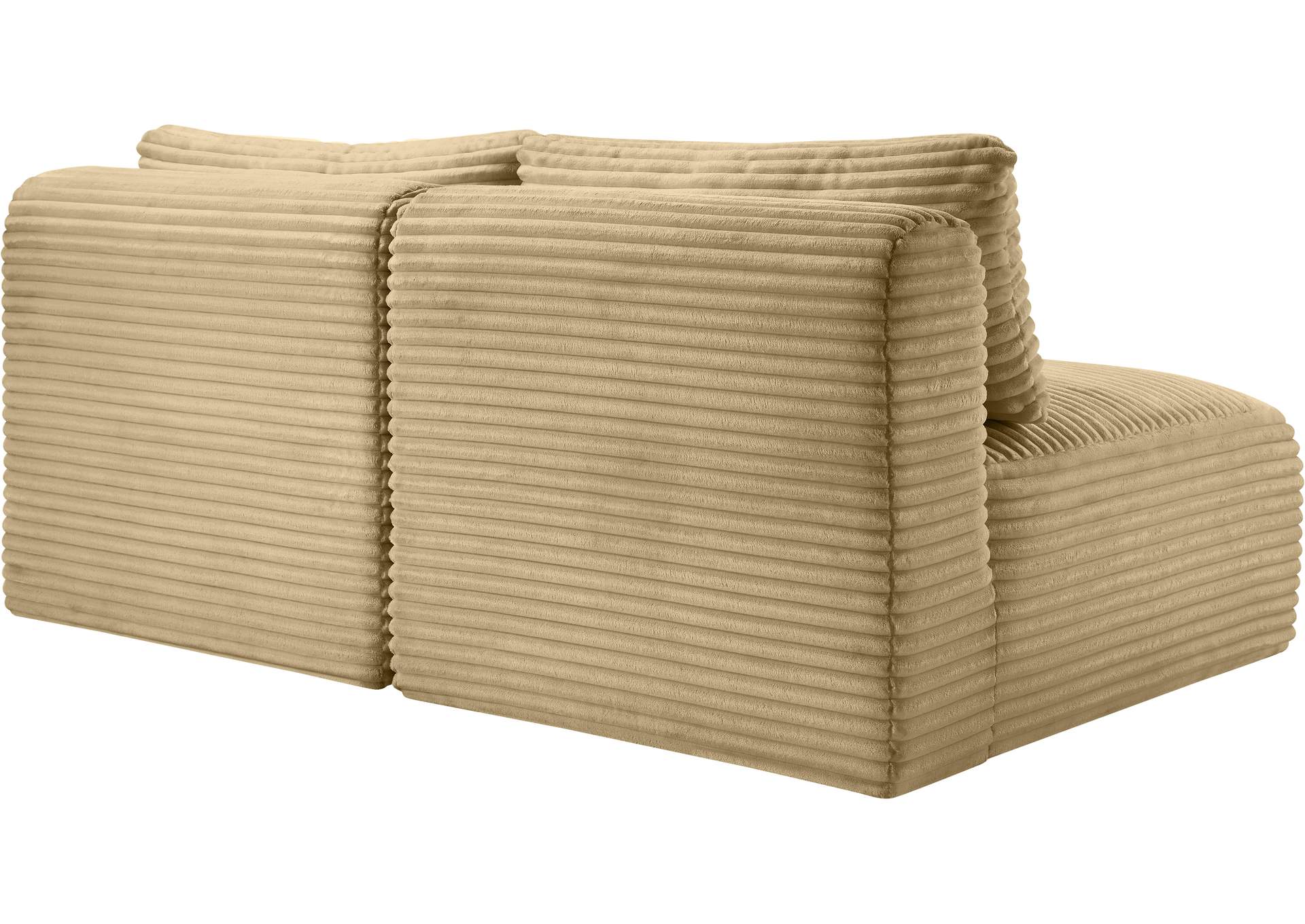Shaggy Camel Corduroy Performance Fabric Modular Sofa
