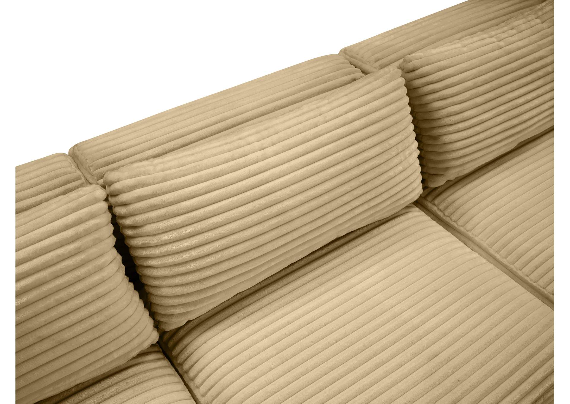 Shaggy Camel Corduroy Performance Fabric Modular Sectional