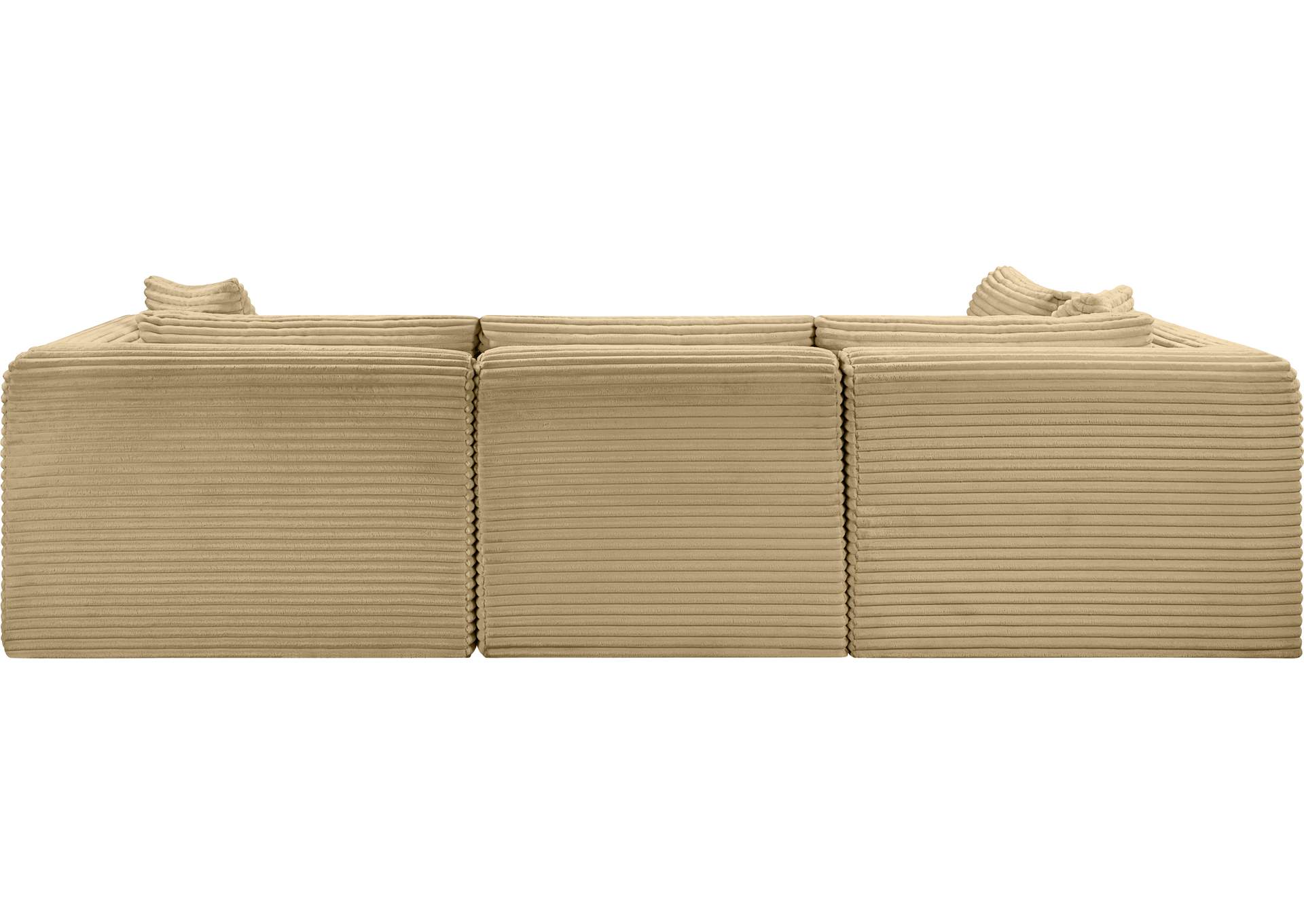 Shaggy Camel Corduroy Performance Fabric Modular Sectional