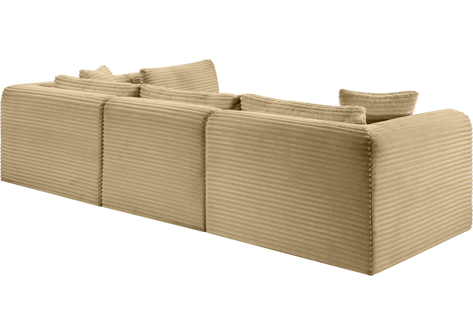 Shaggy Camel Corduroy Performance Fabric Modular Sectional