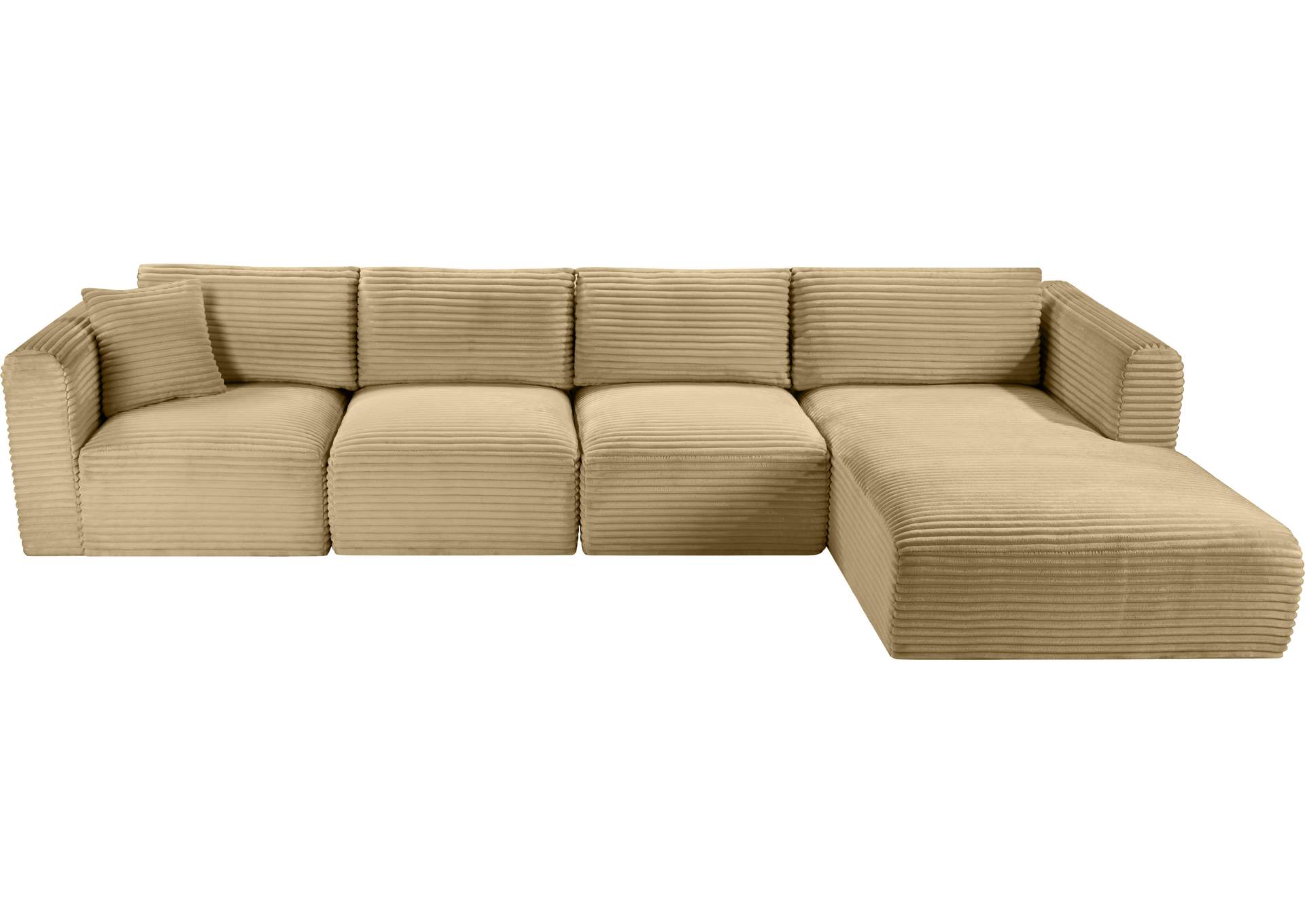 Shaggy Camel Corduroy Performance Fabric Modular Sectional